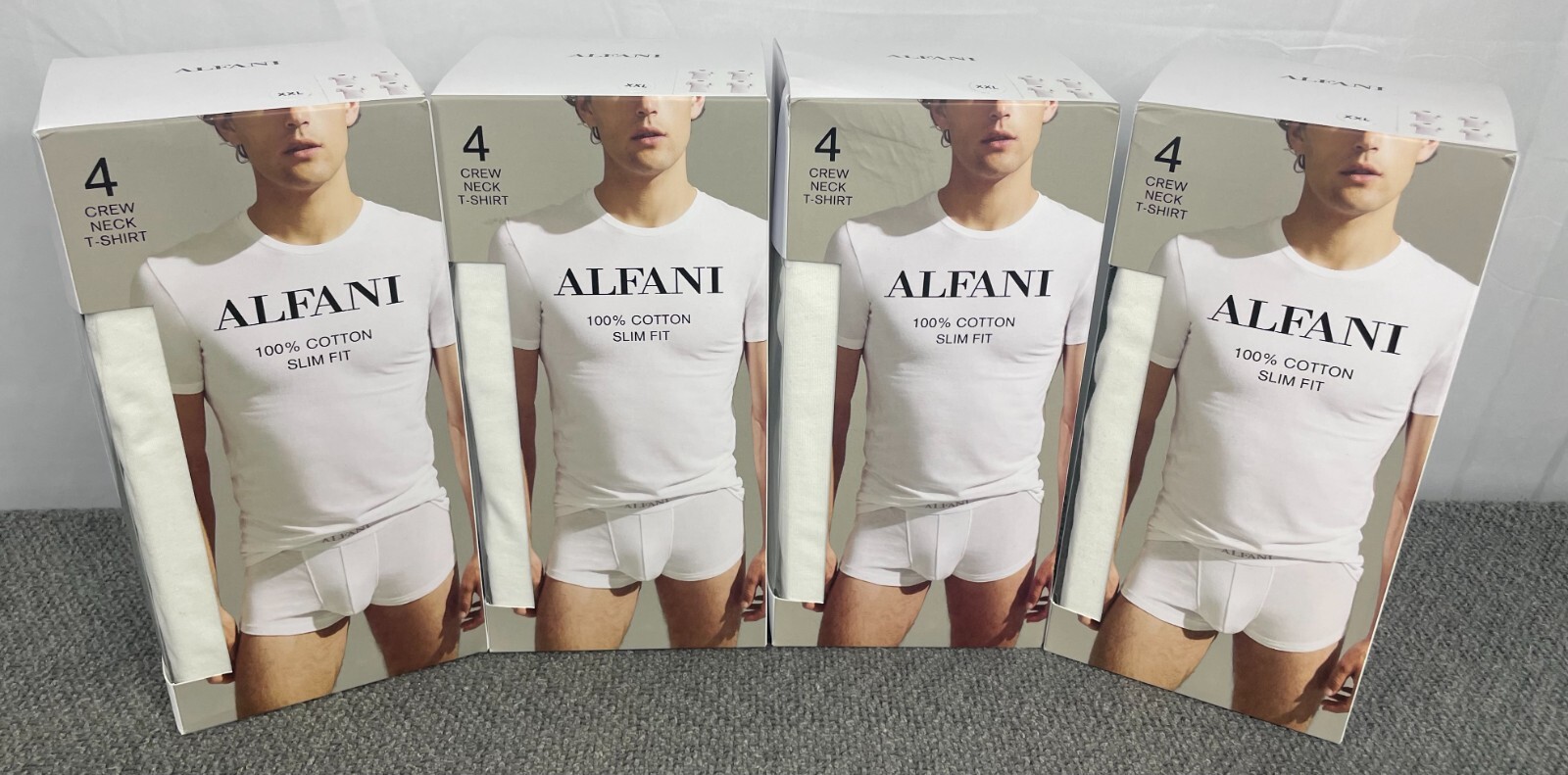 ALFANI Lot of 4 Men&rsquo;s XXL 4-Pack Slim-Fit Solid Cotton Undershirts 16 Total NWT