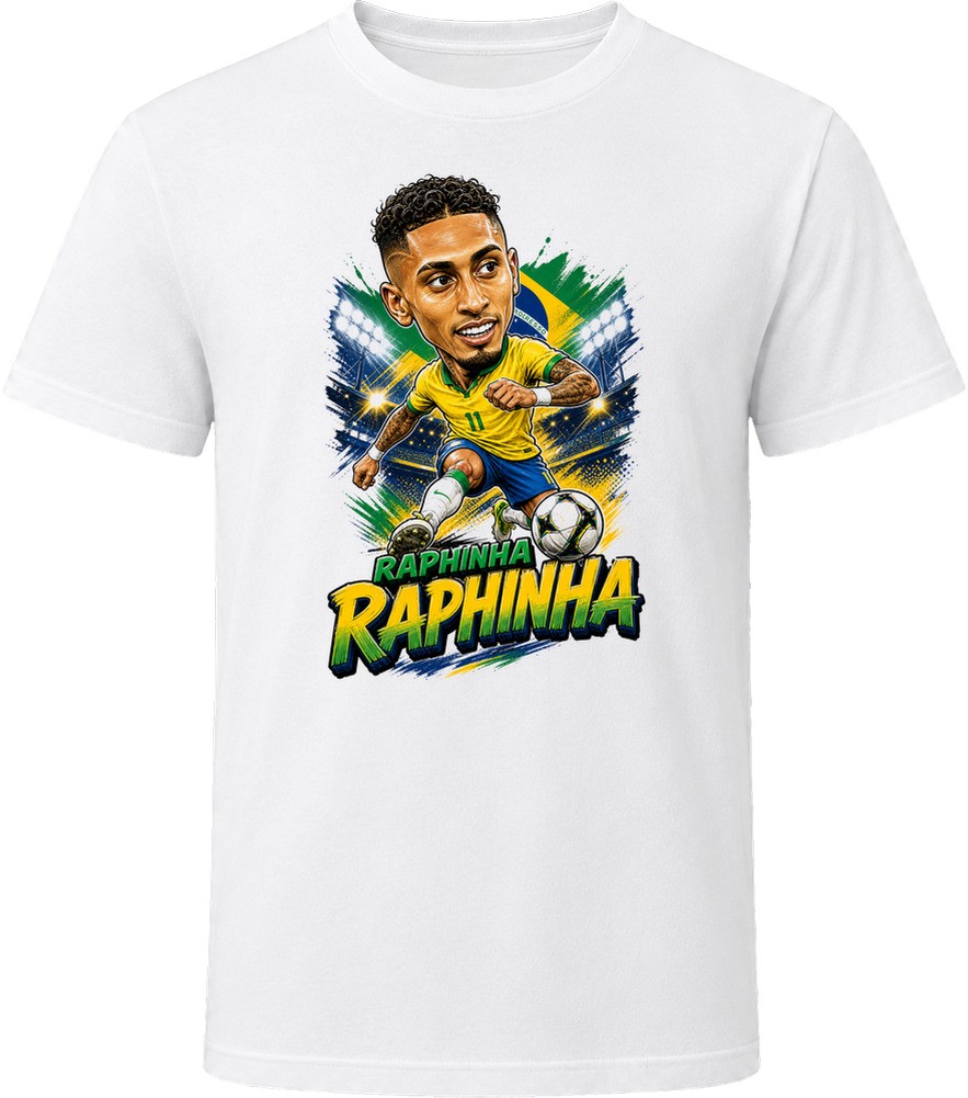 Raphinha, Brazil Caricature Soccer 2026 T Shirt