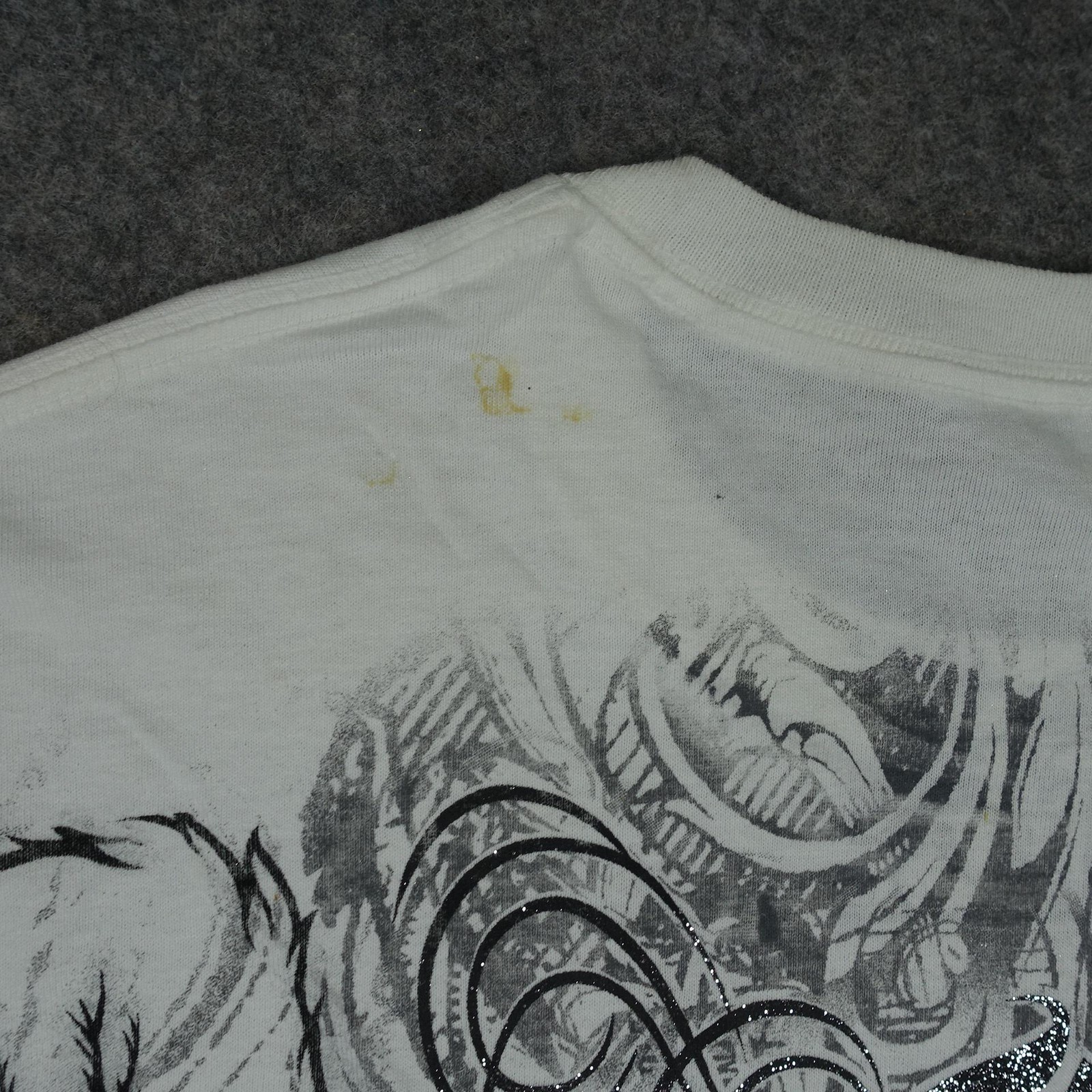 Angel Shirt Mens 2XL White Graphic Wings Halo Gothic Glitter Tee Genuine Tee Y2K