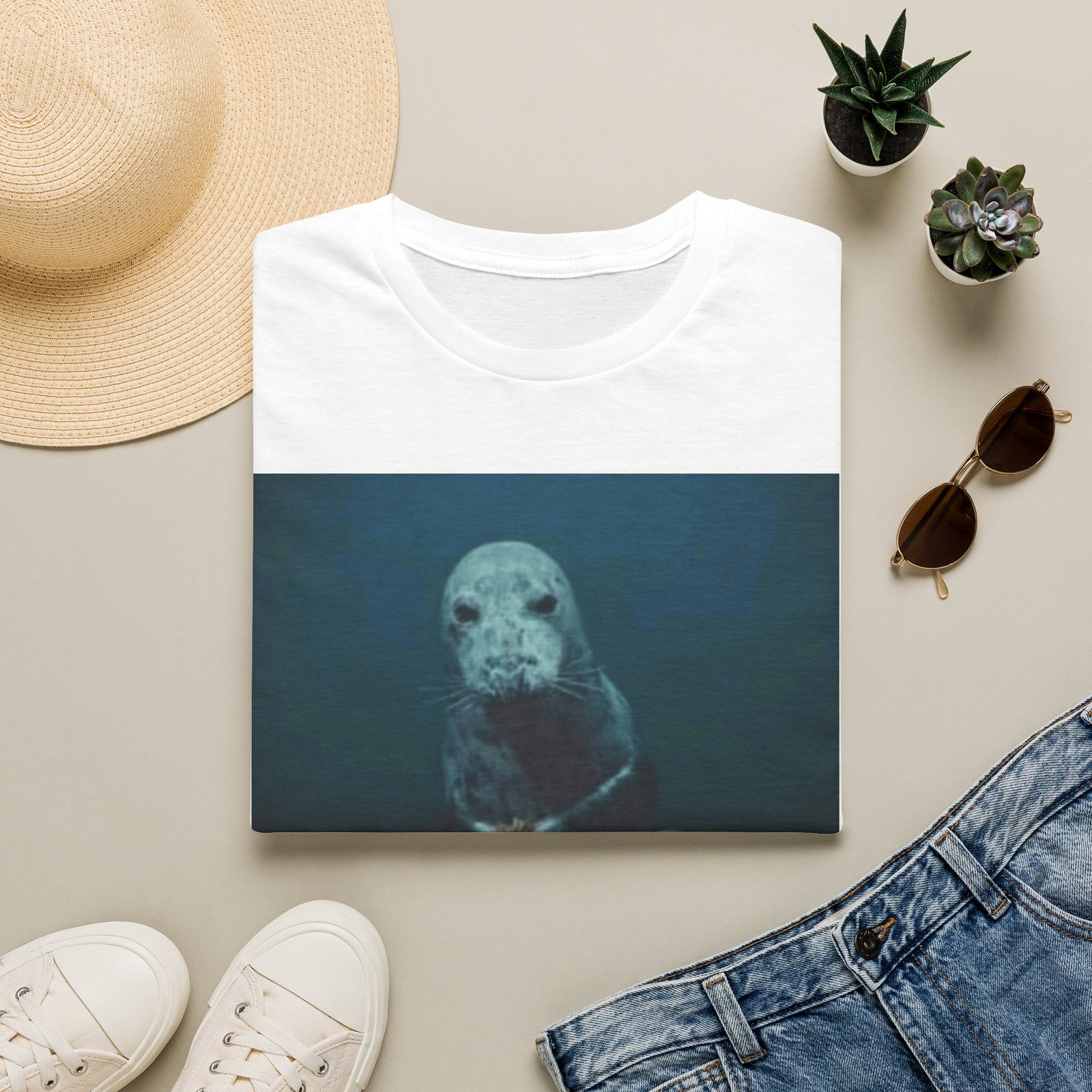 Curious Seal Portrait T-Shirt | Ocean Wildlife Tee