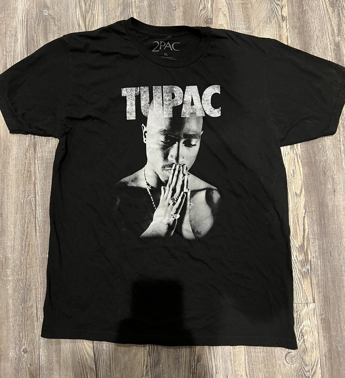 Tupac Shakur 2PAC Prayer Hands Praying XL Black T-Shirt 2020 Amaru Entertainment