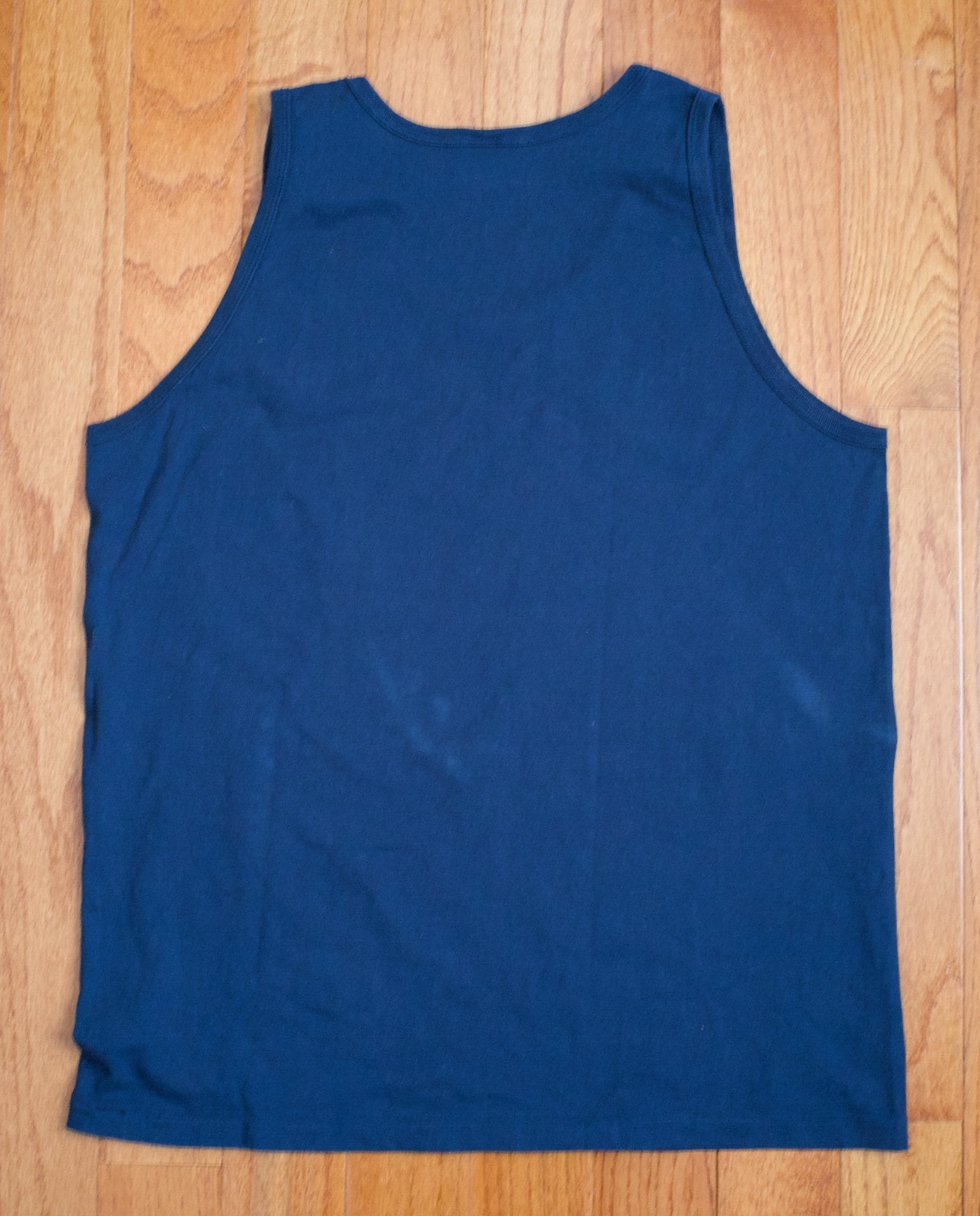 VELVA SHEEN Navy Blue Cotton Tank Top T-Shirt Sz Large MADE IN USA
