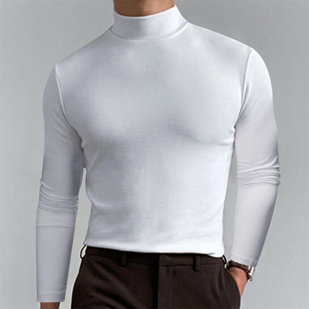 Men&rsquo;s Turtleneck Slim Fit Basic Tops Lightweight Pullover Long Sleeve T Shirt