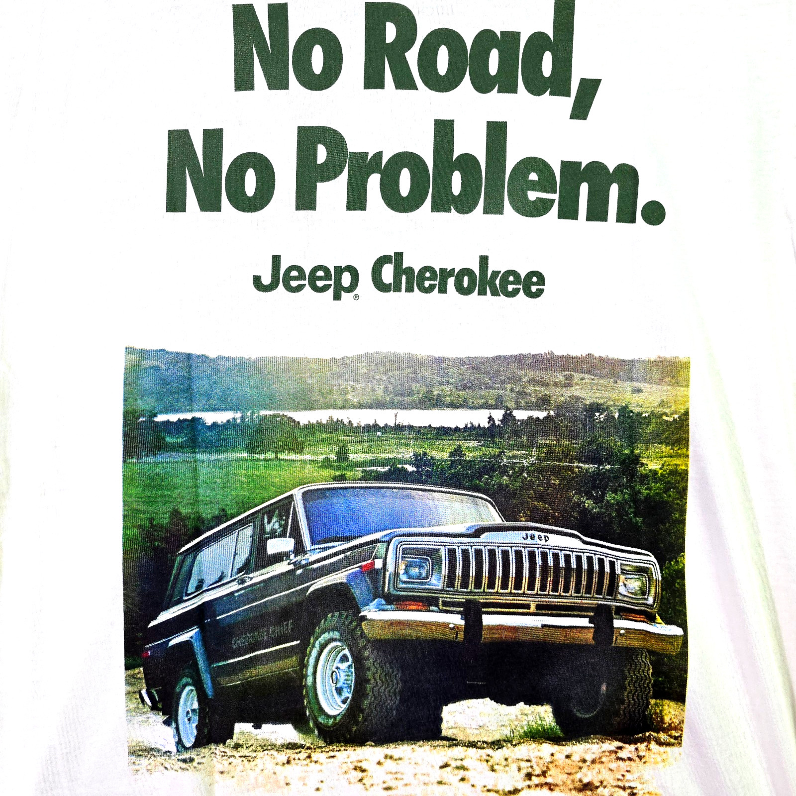 JEEP Cherokee Shirt Mens XL White Vintage CHEROKEE 4X4 AMC OFFROAD NWT