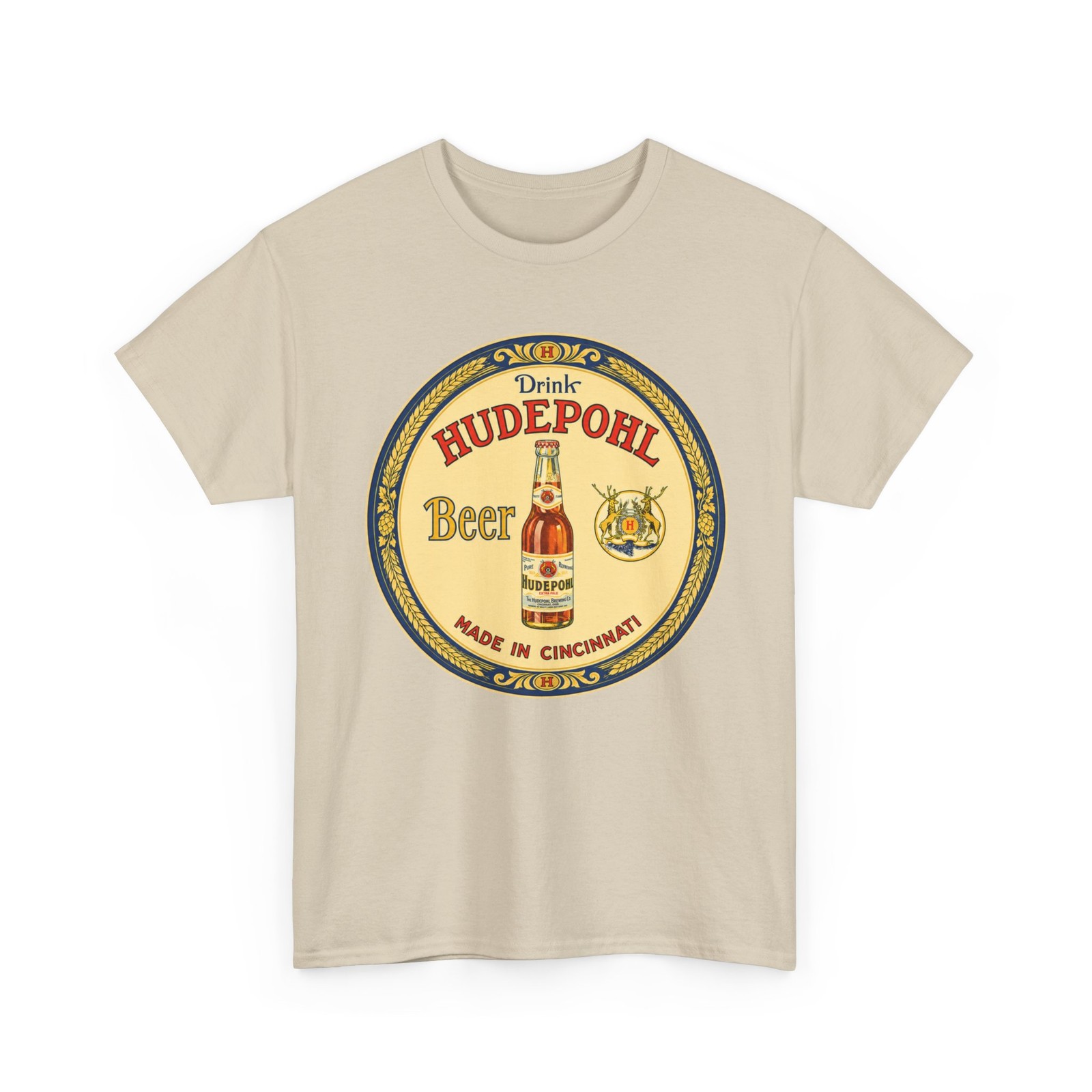 Drink Hudepohl Beer Made In Cincinnati OH Brewery 1930s Retro Breweriana T-Shirt