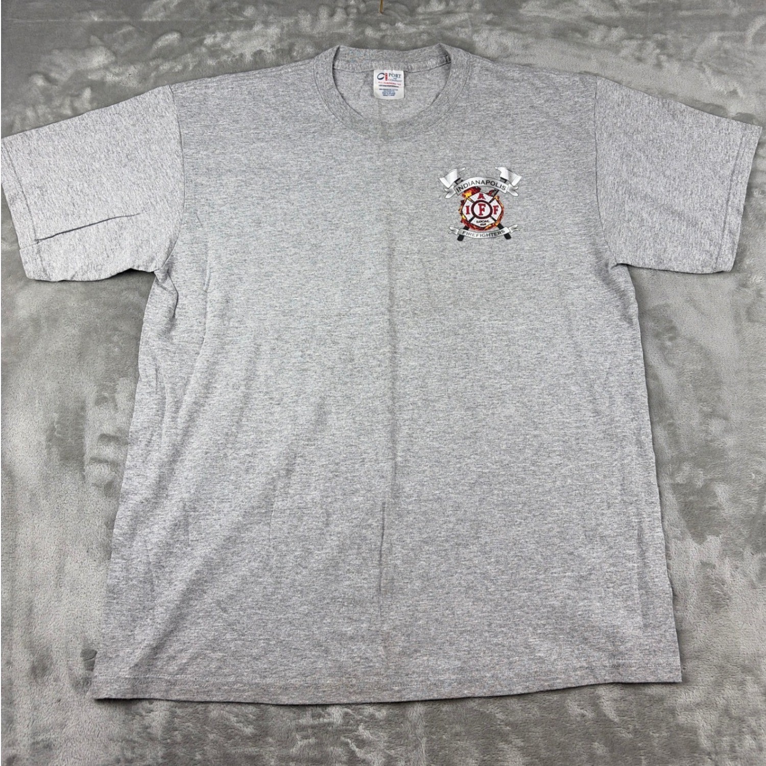 Collectible Port and Company Firefighters T-Shirt Grey Mens L FDIC