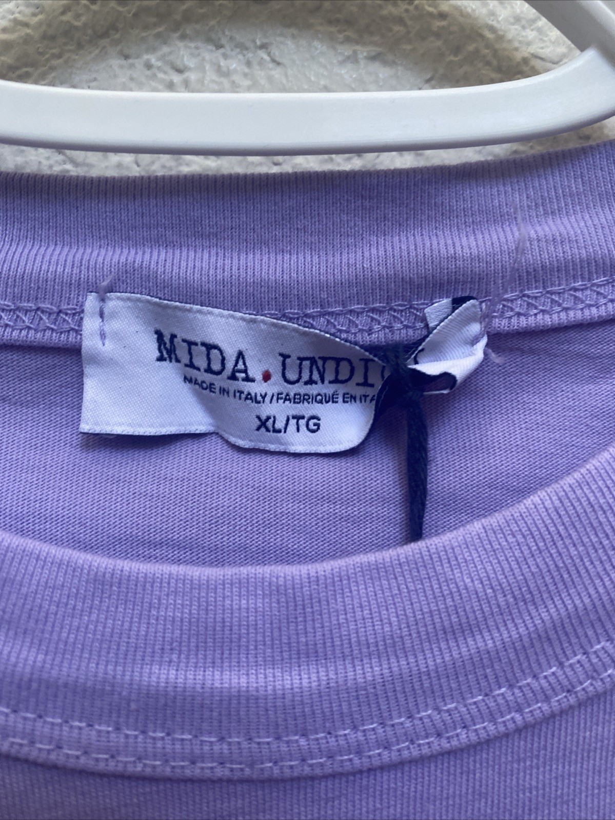 Mida Undici Italy Men&rsquo;s XL Light Purple T-Shirt Short Sleeve Crew Neck NWT