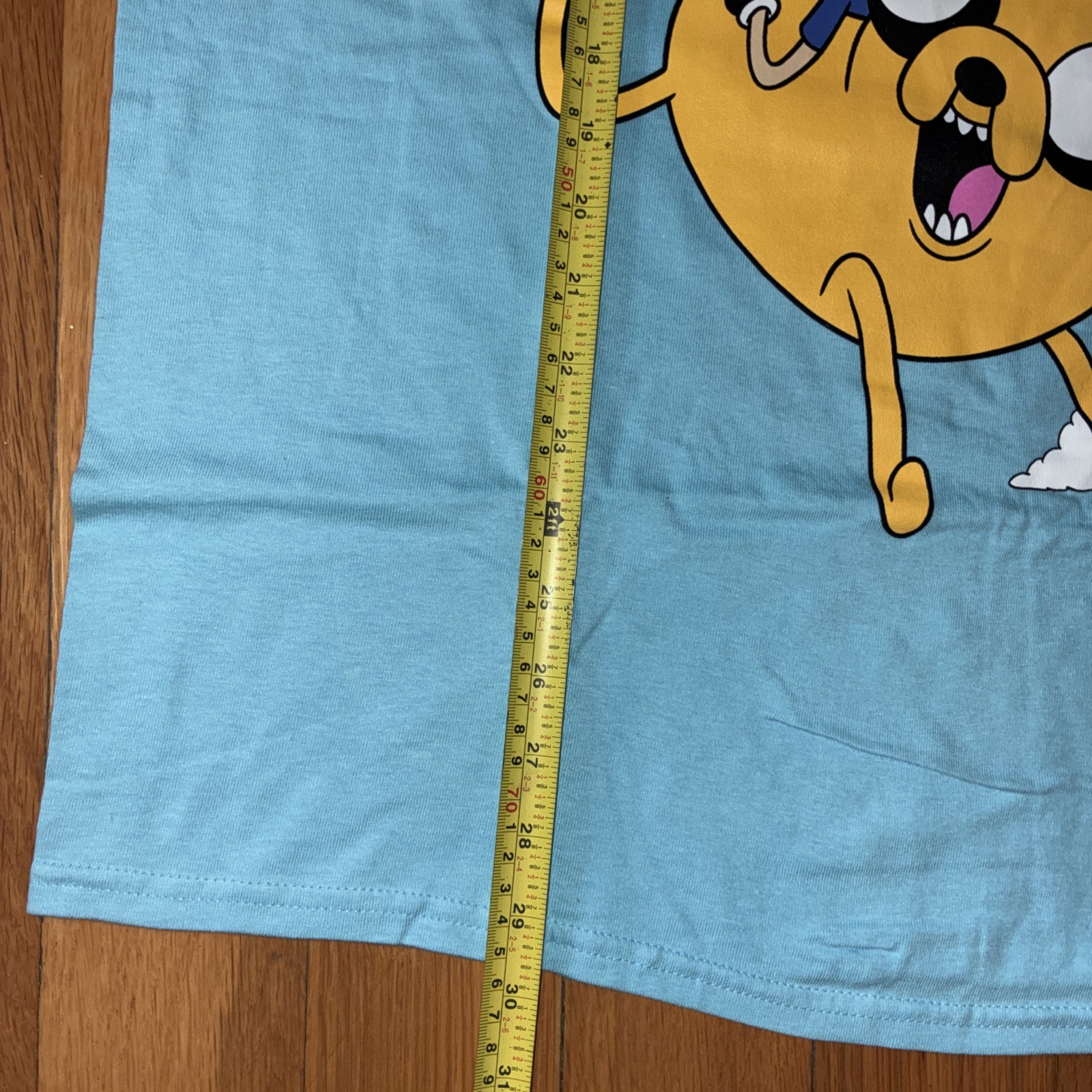 Adventure Time with Finn & Jake Men&rsquo;s Blue Cartoon Graphic Tee T-Shirt Sz Large