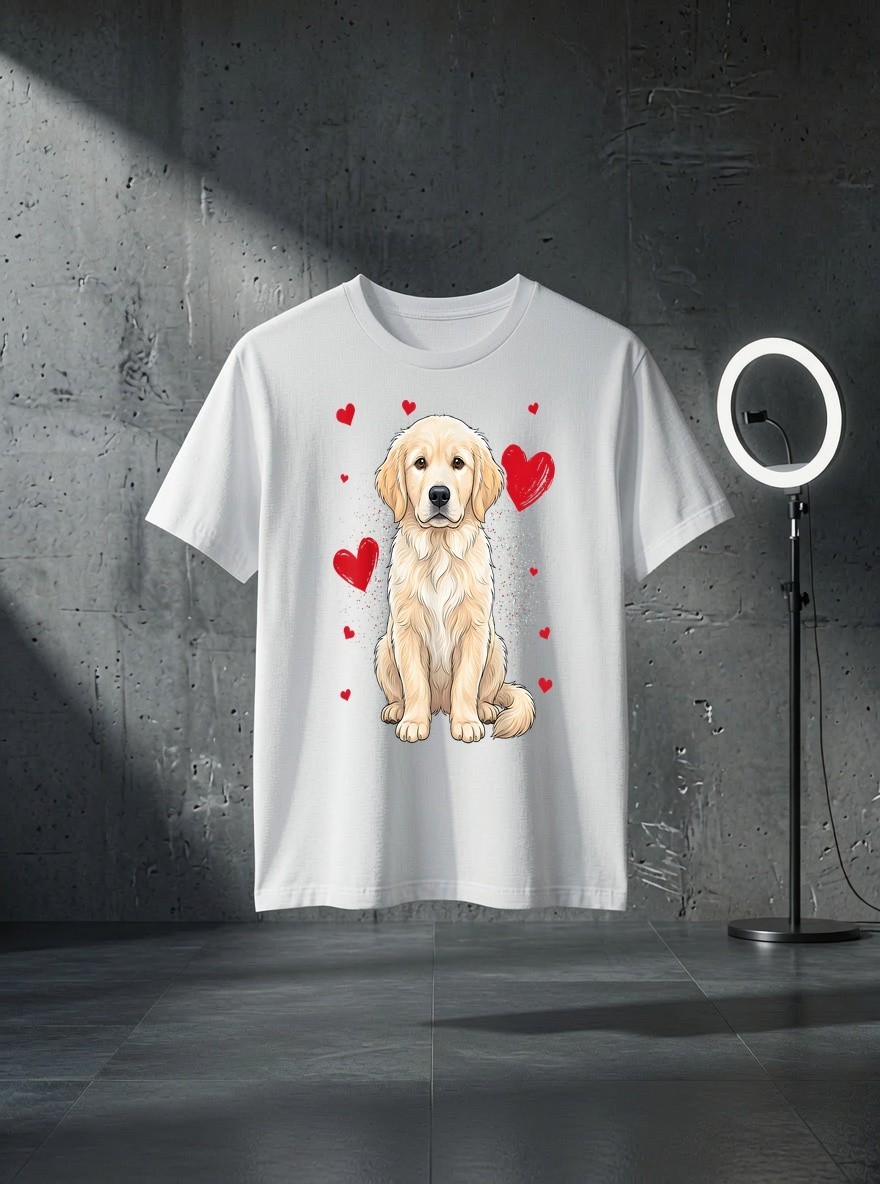 Unisex White English Cream Golden Retriever Graphic T Shirt Gift