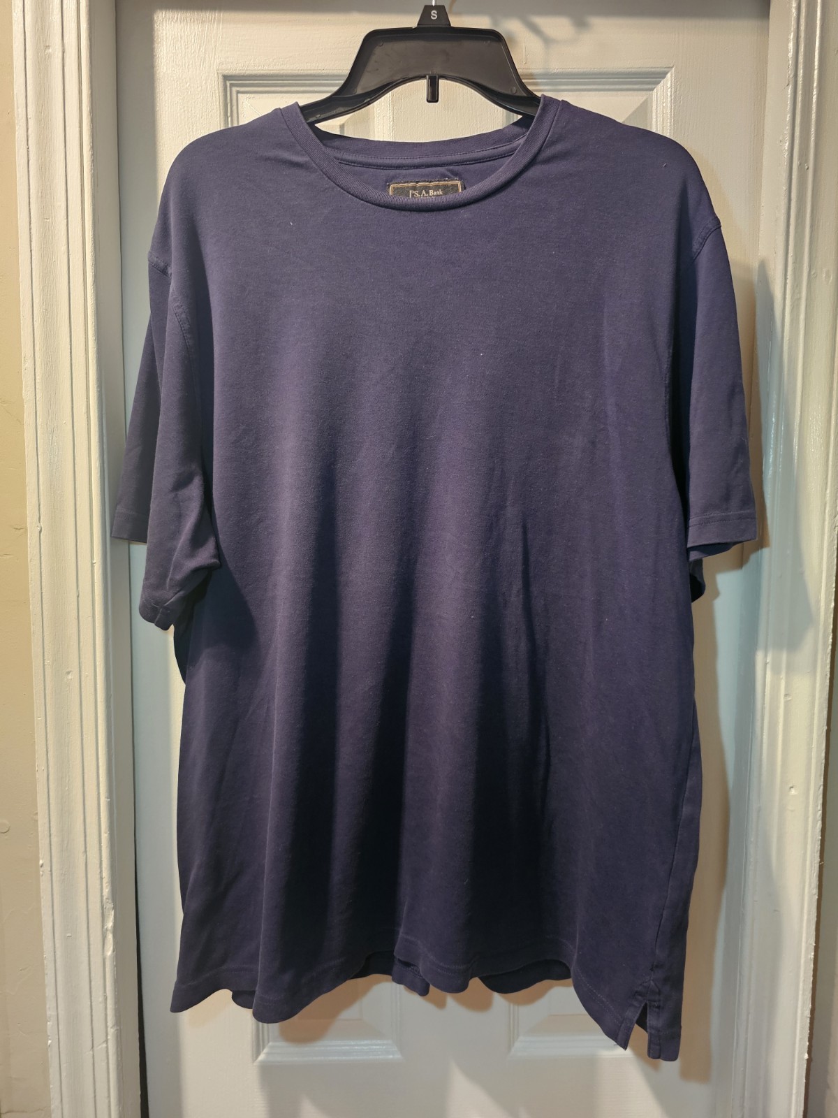 Jos A Bank T Shirt Mens Large Navy 100% Pima Cotton Short Sleeve Crew Neck