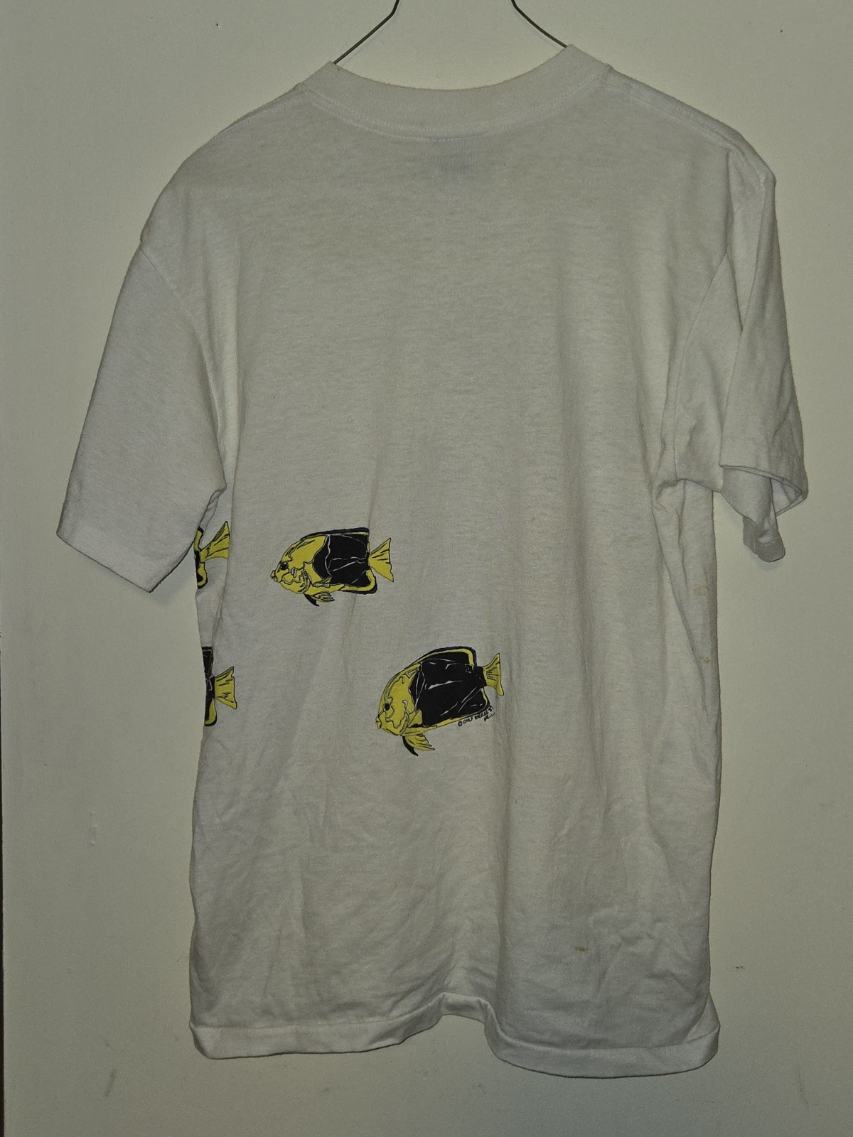 VTG RARE VENICE BEACH FLORIDA AQUATIC FISH T SHIRT SIZE L 1989