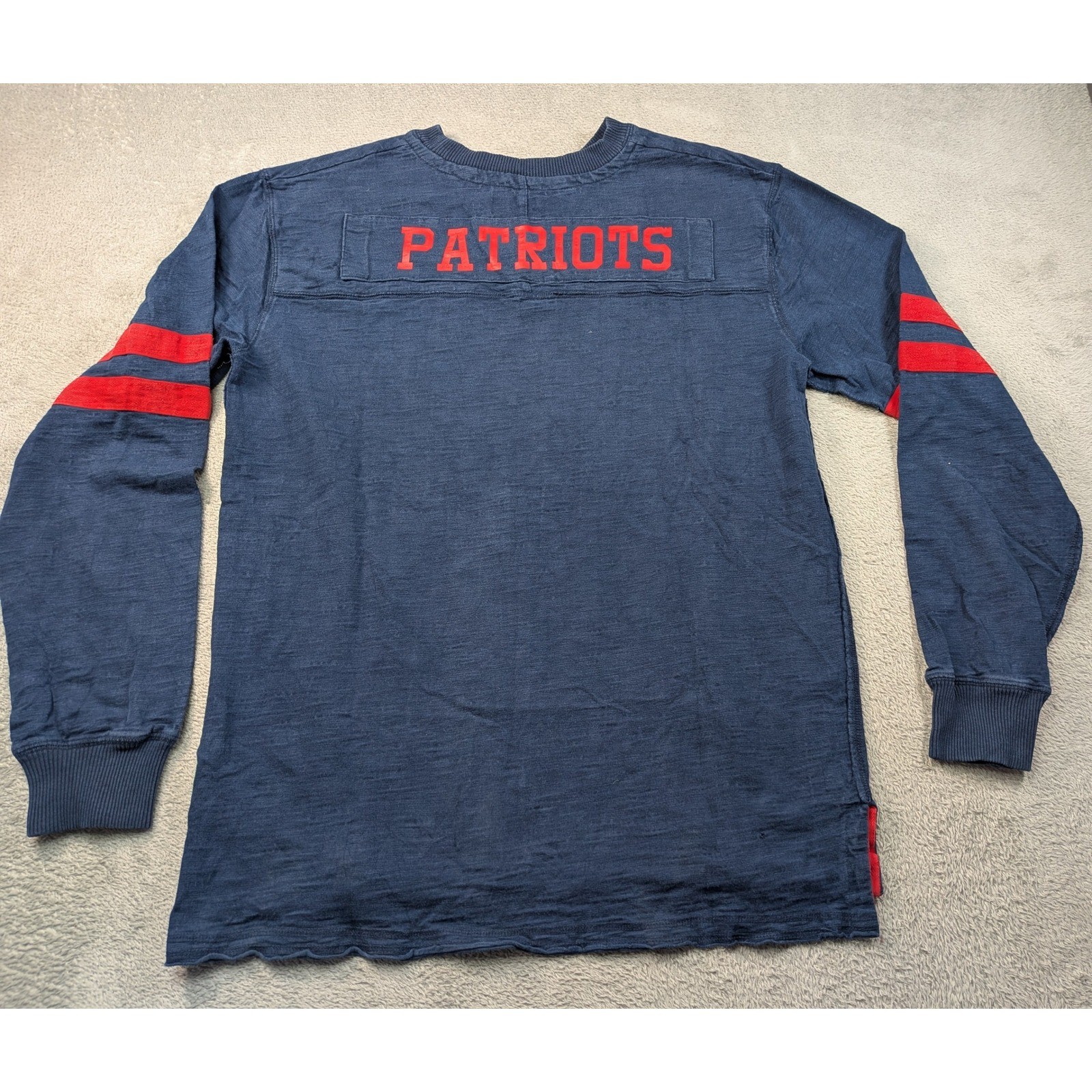 NFL Pro Line New England Patriots Mens Large Blue Long Sleeve Slub T-Shirt