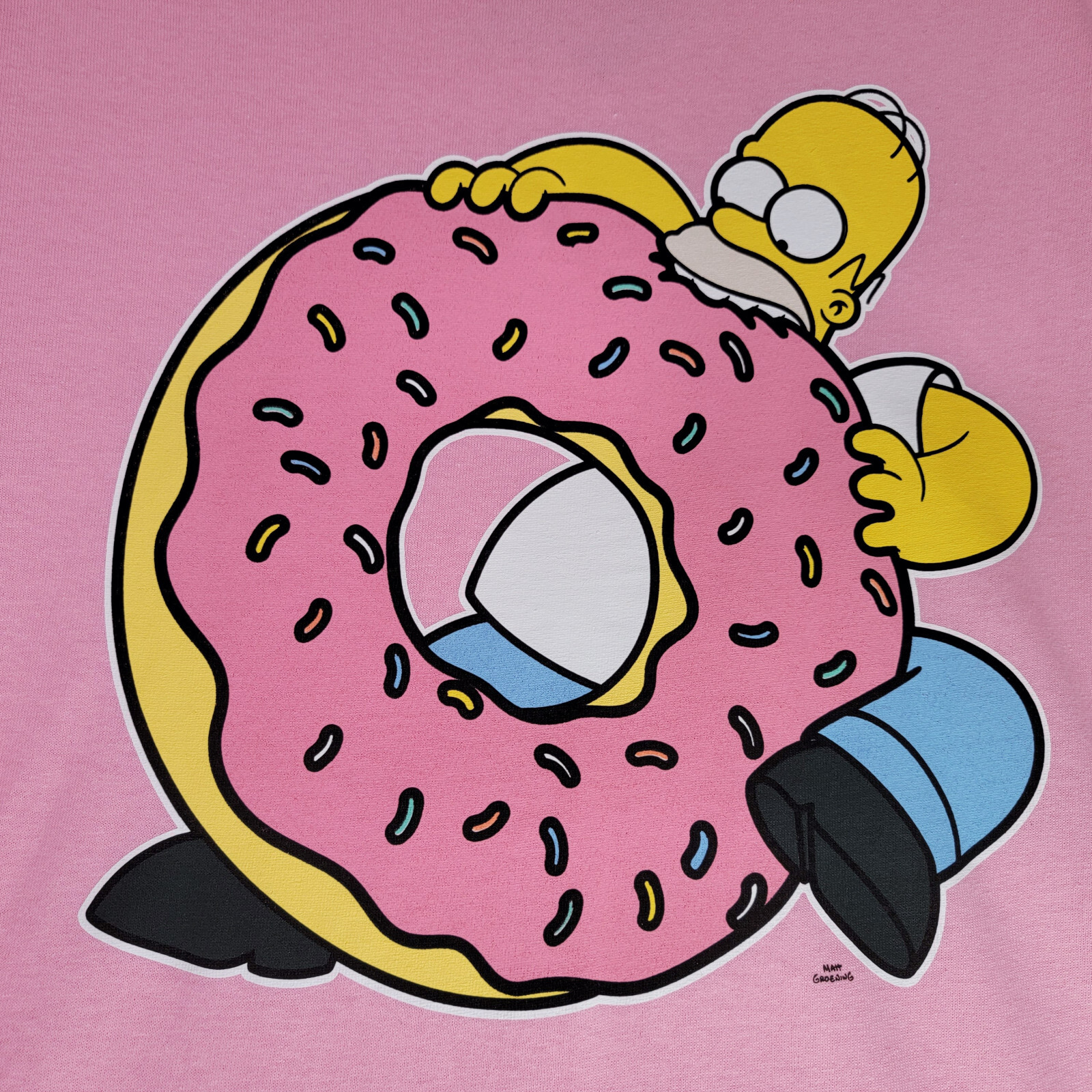 HOMER SIMPSONS Donut Shirt Mens Extra Large XL Pink NEFF Casual Animation NWT