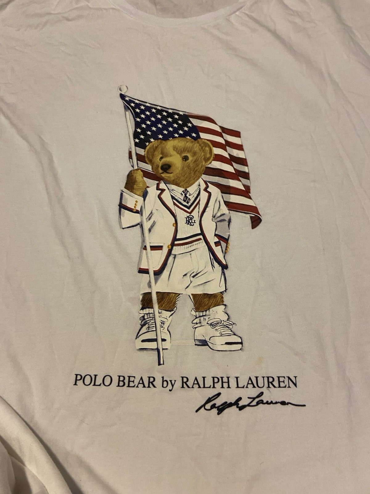 Classic Polo Ralph Lauren Polo Bear Preppy Outfit Graphic White T Shirt