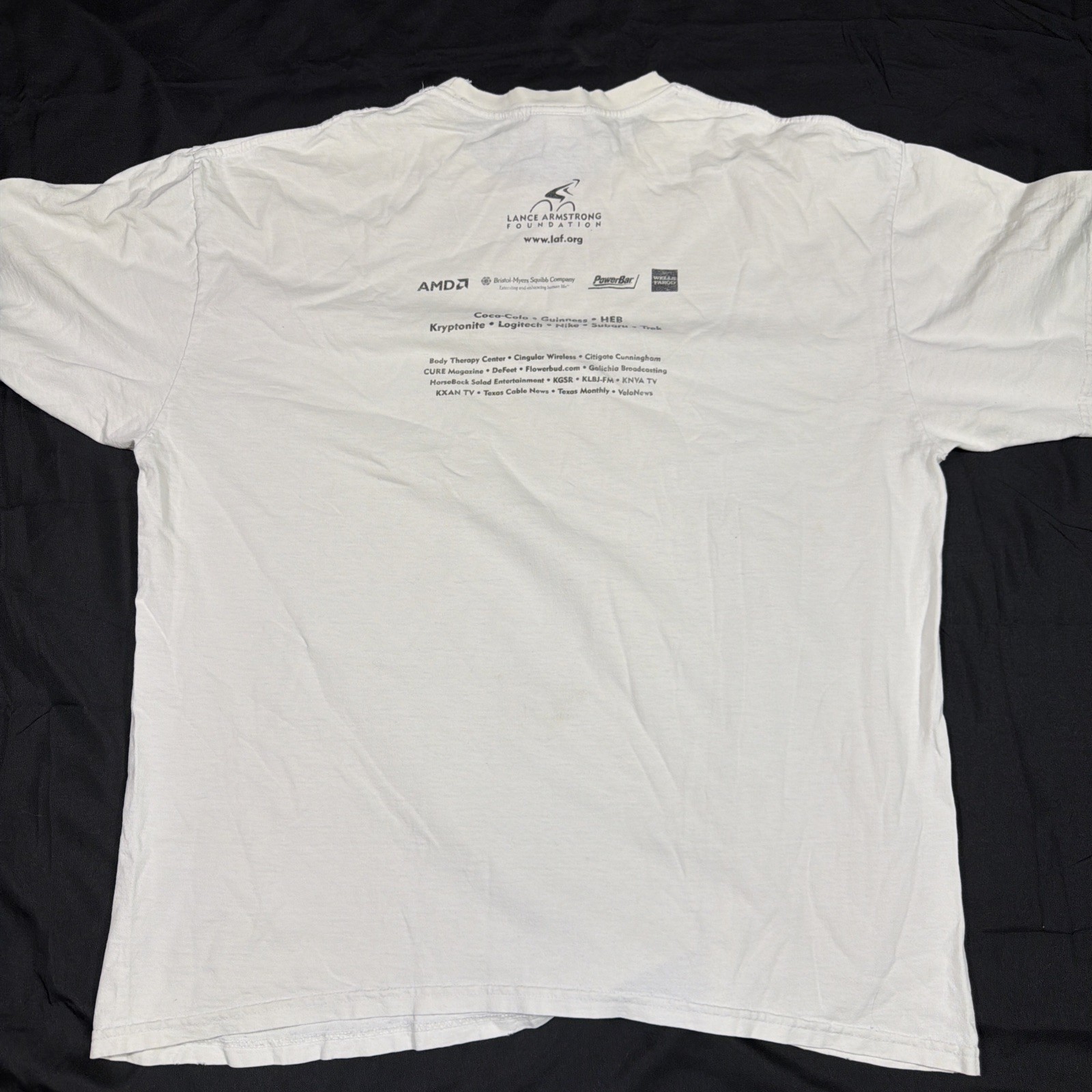 Lance Armstrong Foundation 2003 Rise For The Roses Nike T-Shirt Size Xl White