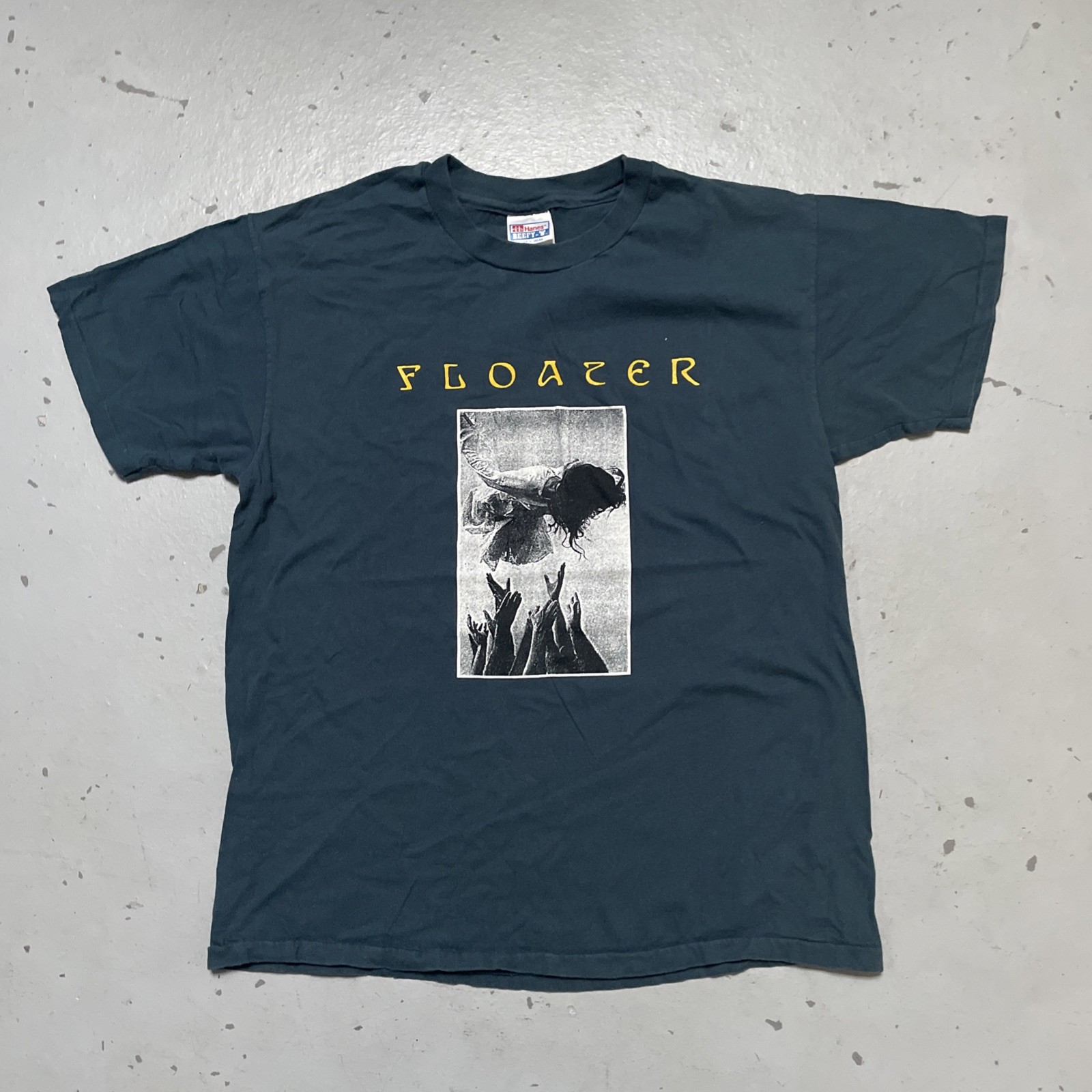 Vintage 1990s Floater Cinema Rock Alternative Band Promo T-Shirt Made USA PDX L