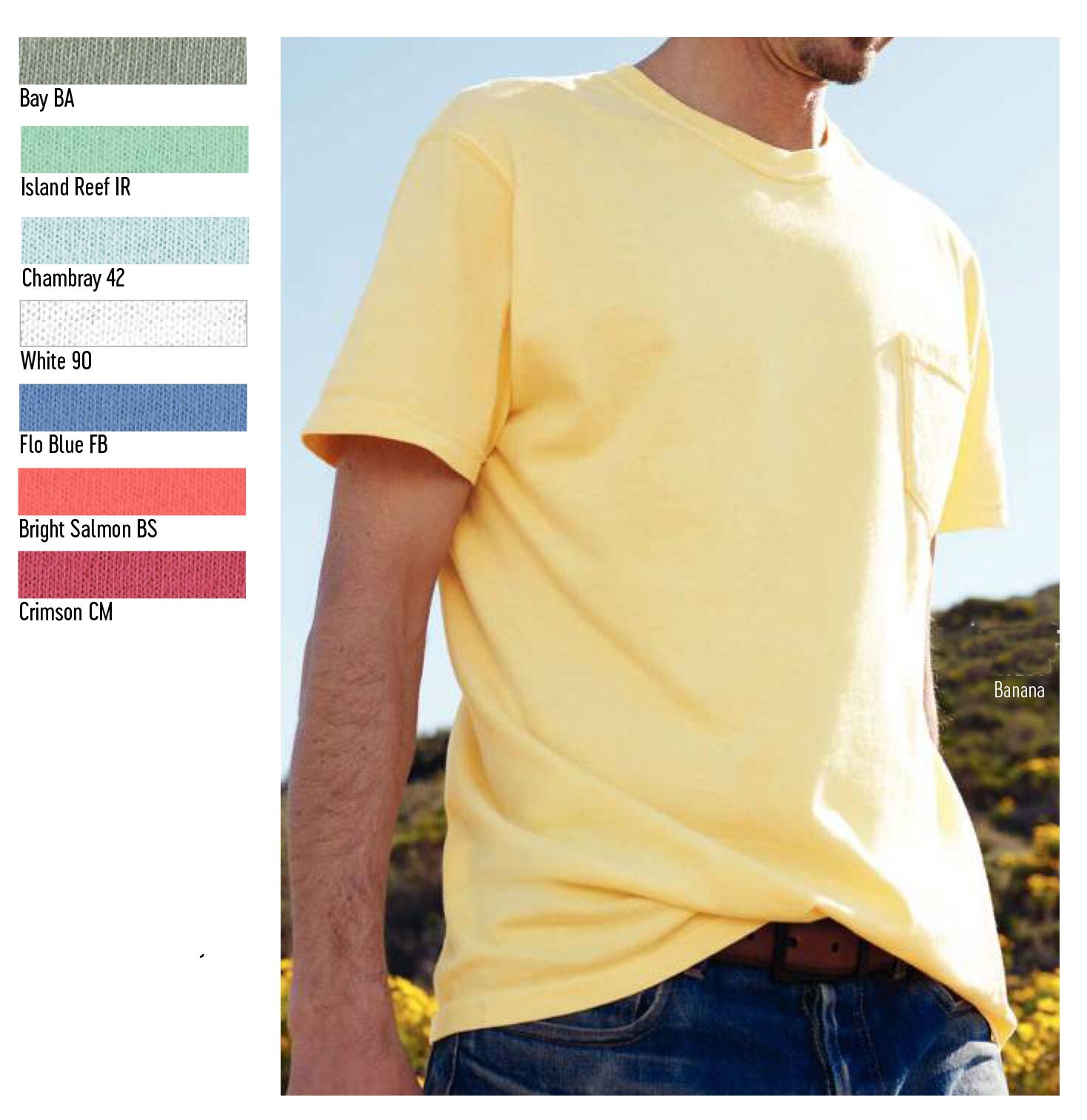 Comfort Colors pocket tees 6030 Flo Blue Size S