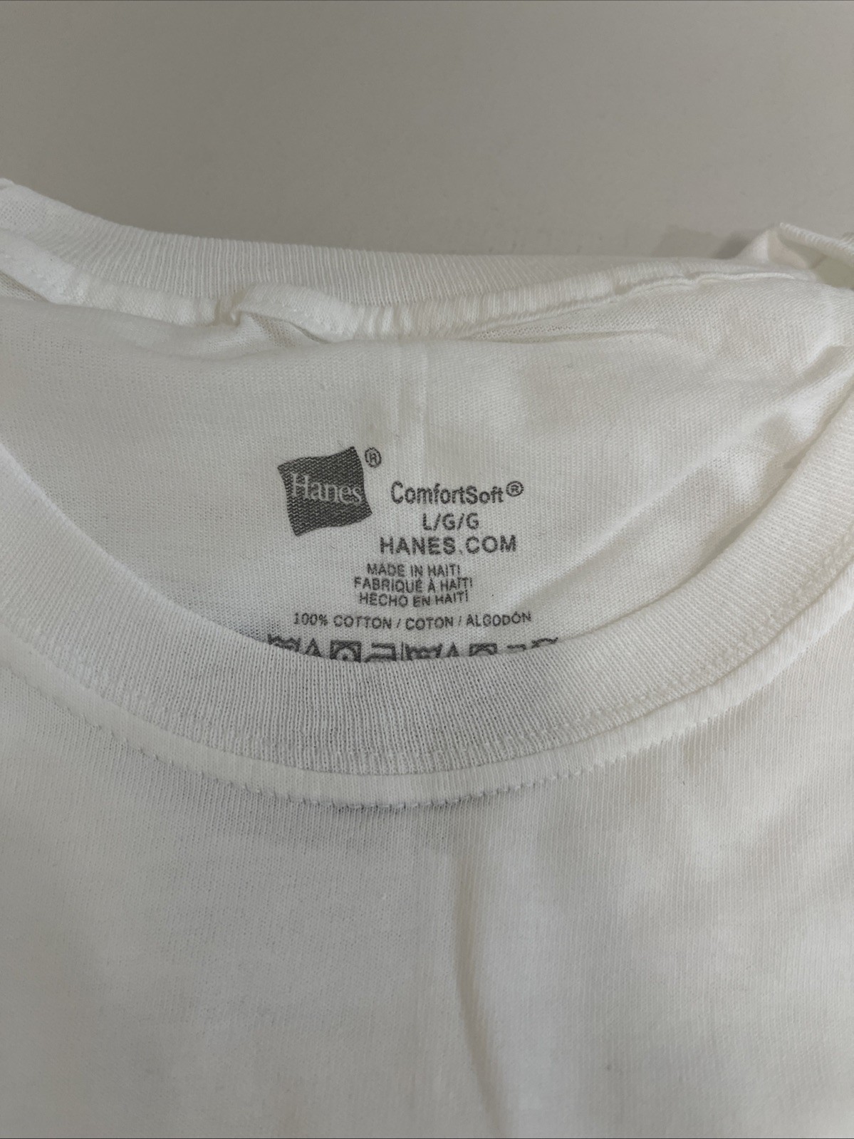 Hanes Essentials Men&rsquo;s White Cotton T-Shirt, Value 6-Pack L