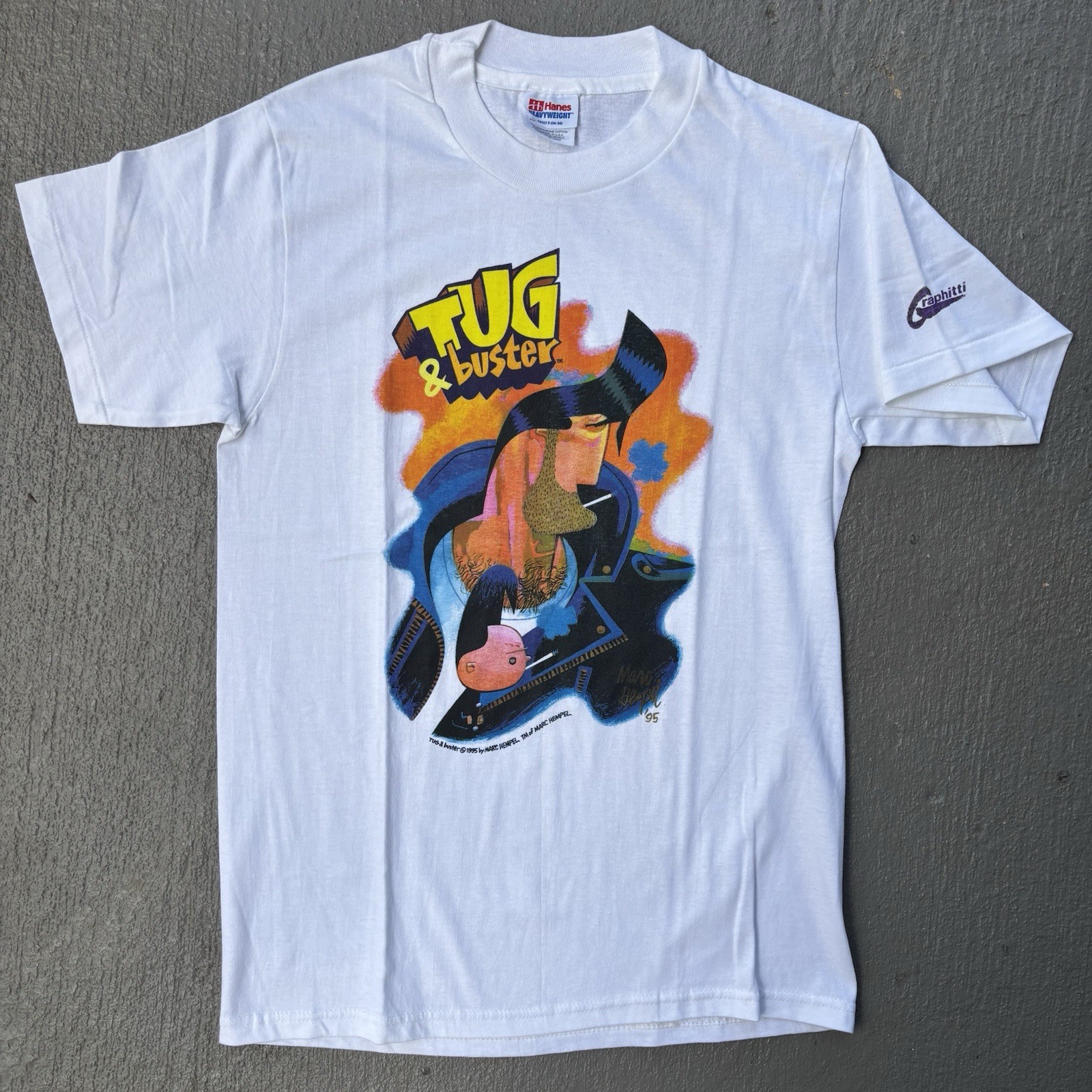 Vintage Tug And Buster Graphitti 1995 Comic Book Promo Shirt Small