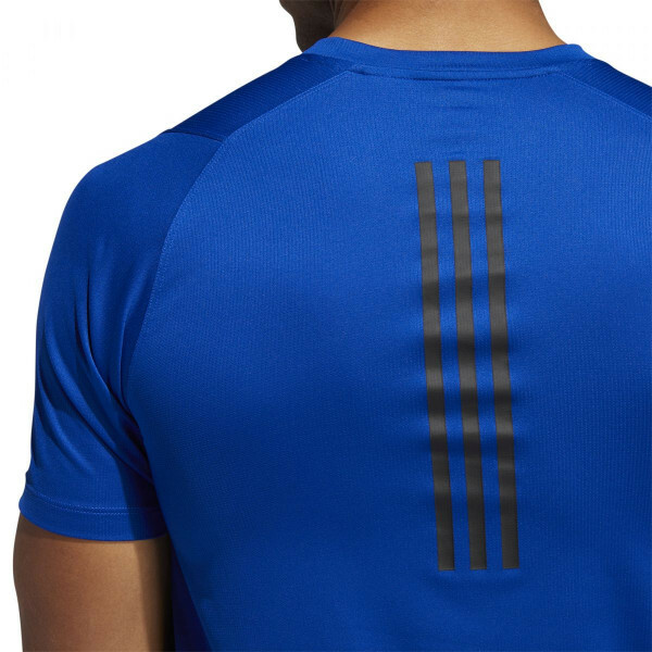 Adidas Men Training Freelift Sport Fitted 3-Stripes Tee. Colour Collegiate Royal