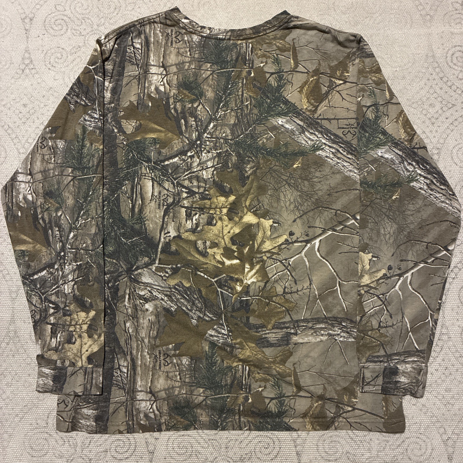 Realtree Long Sleeve Shirt Woods Hunting Casual Camo T-Shirt XL