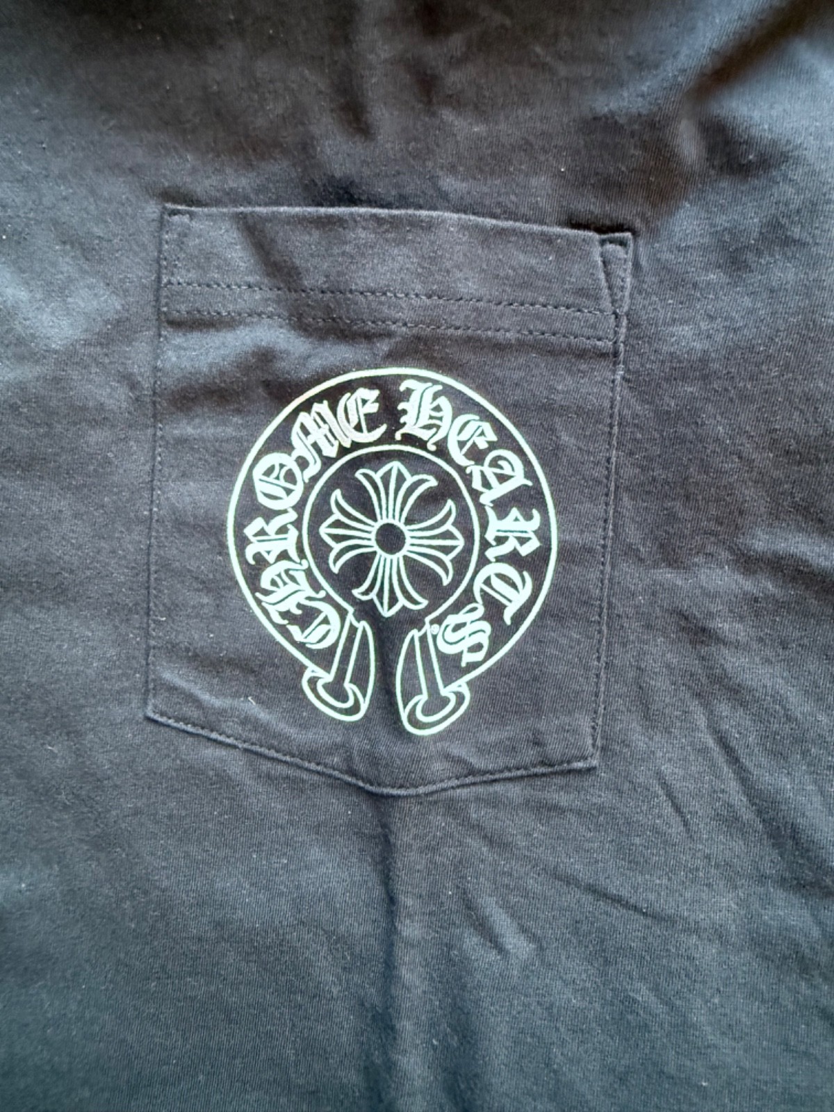 New Chrome Hearts Honolulu Exclusive Horseshoe Logo Pocket T-Shirt Black XL