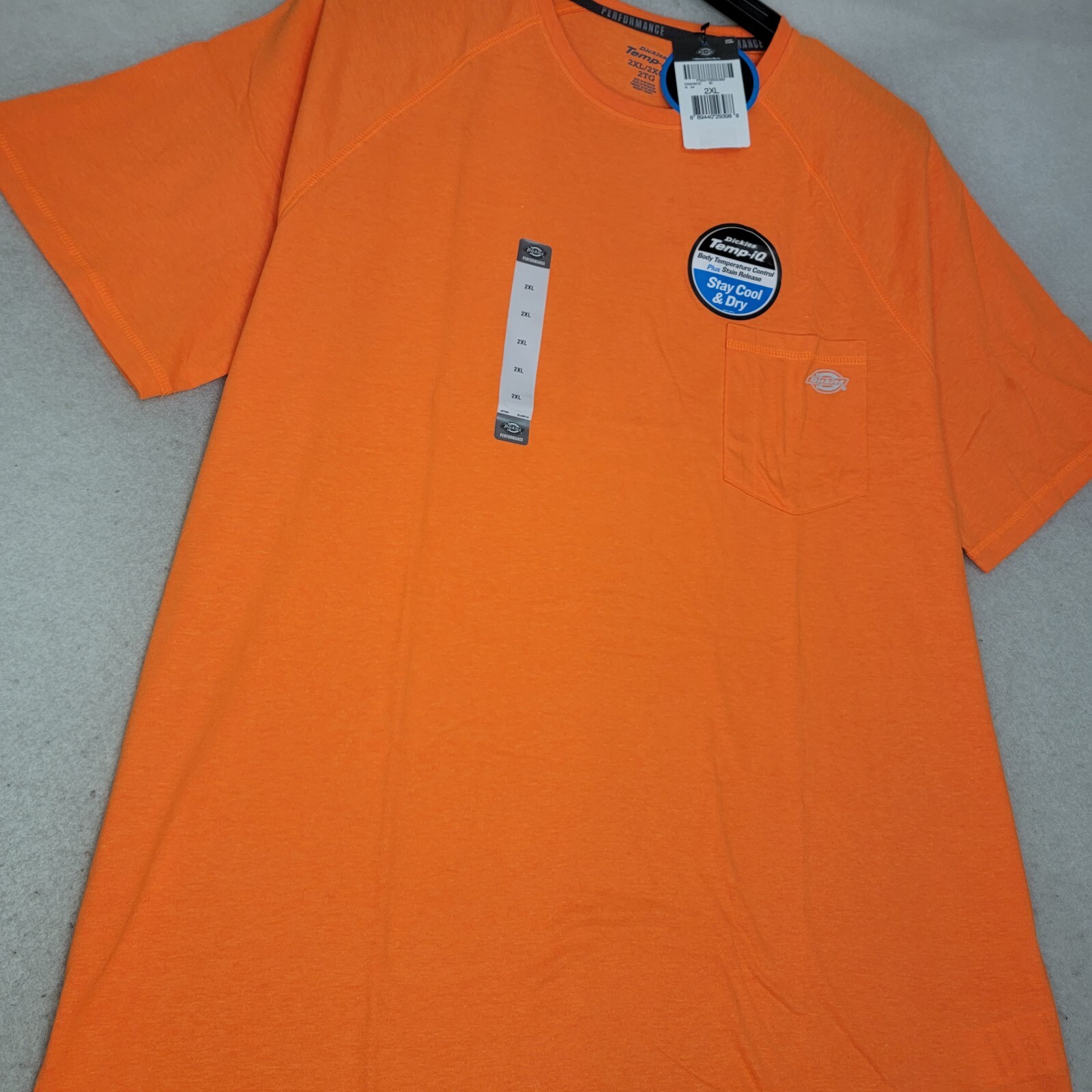 Dickies Shirt Mens 2XL XXL Orange Temp IQ Lightweight Performance Wicking NWT