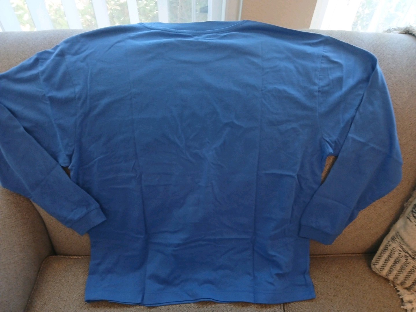 NEW Men&rsquo;s GAP Ultra Soft Long Sleeve Boxy Tee, Blue, Size Large