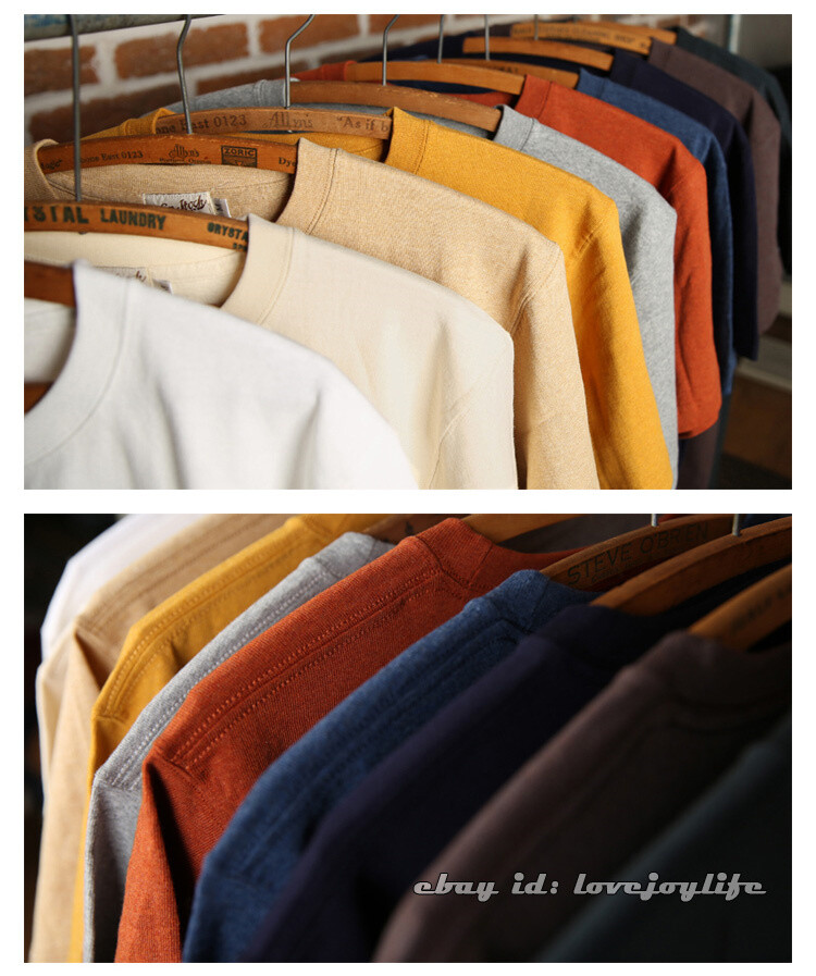 10PC NON STOCK 9oz 100% Cotton Tubular T-Shirts Mens Loose Tee Shirt Solid Color