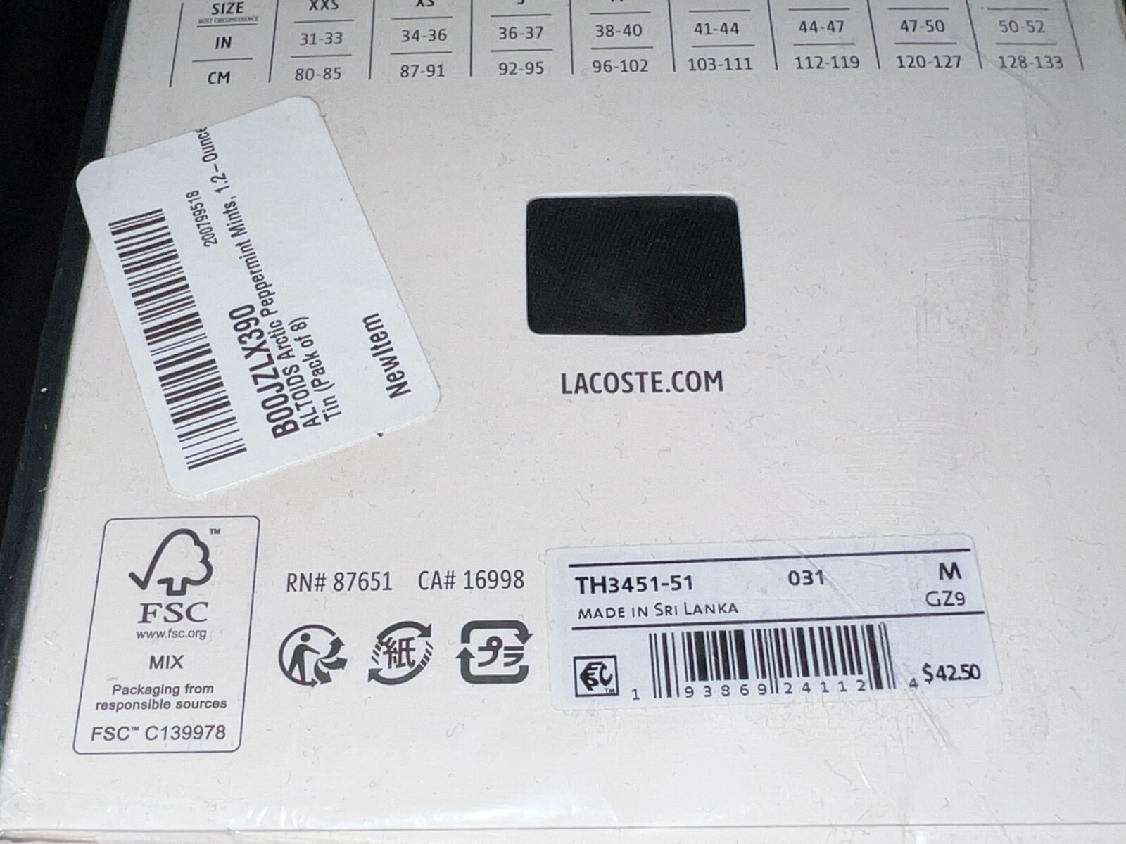 Lacoste Men Essentials 3 Pk Regular Fit Crew Neck T-Shirt Black TH3451-51 031