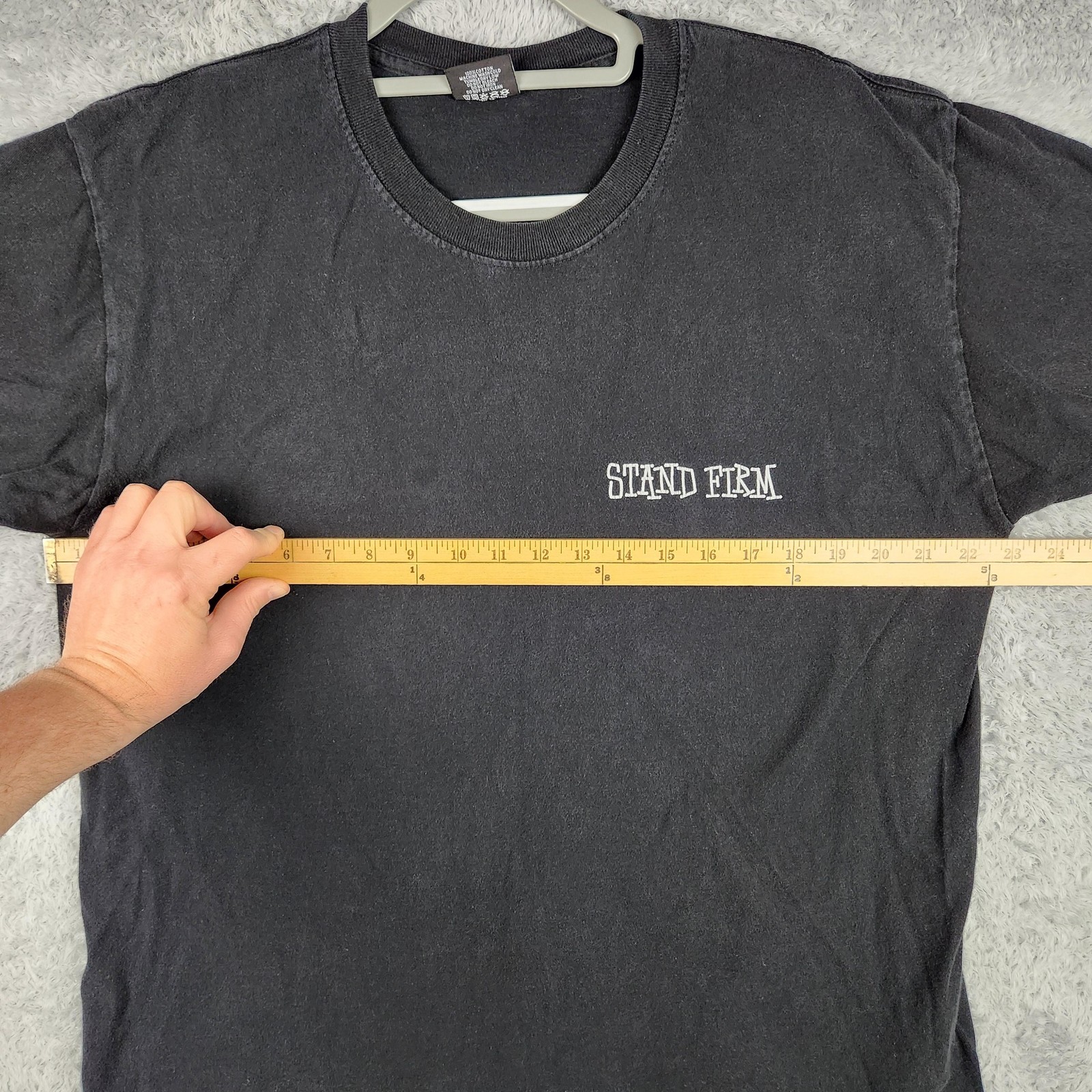 Vintage Stussy Shirt Mens Large Black Stand Firm End Racism Graphic Streetwear
