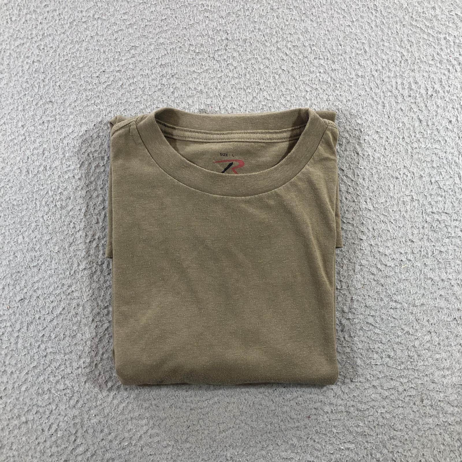 Rothco Shirt Mens Large green Crewneck Basic Tee T-Shirt Poly Cotton Casual