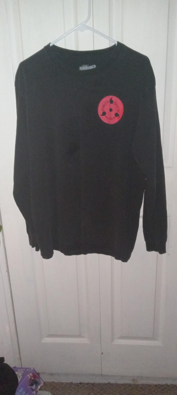 Naruto Shippuden Graphic Long Sleeve T-shirt Men&rsquo;s Large Black Red Anime Manga