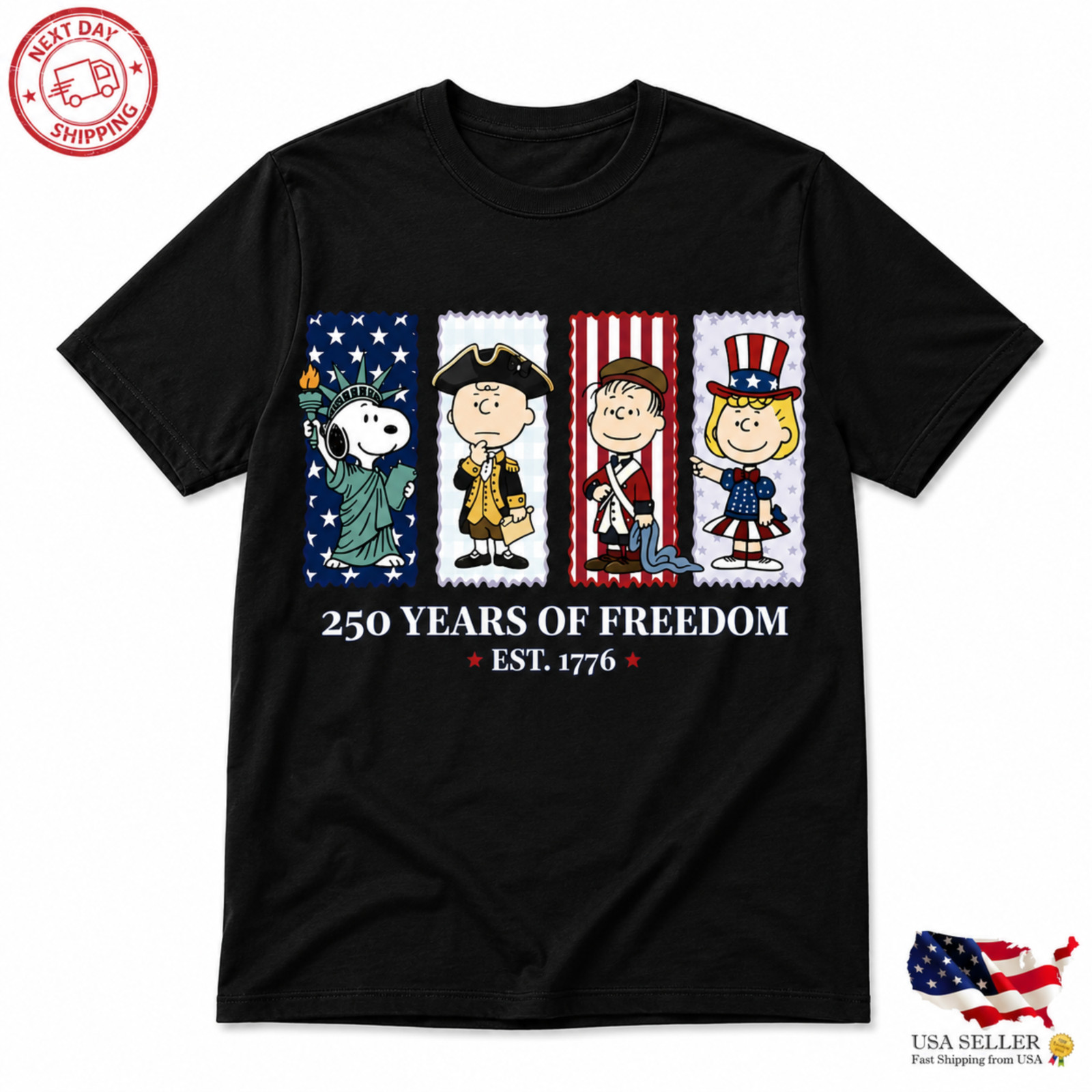 Snoopy America 250 Tee Peanuts Fan July 4th Patriotic Celebration Shirt