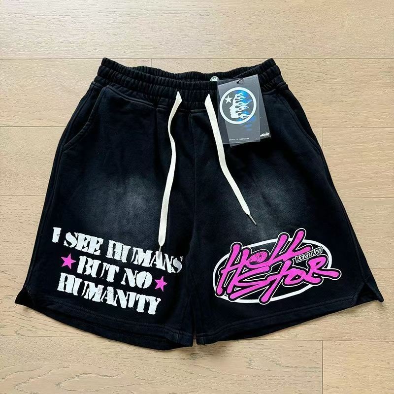 Hellstar loose retro short sleeved T-shirt and pure cotton shorts set