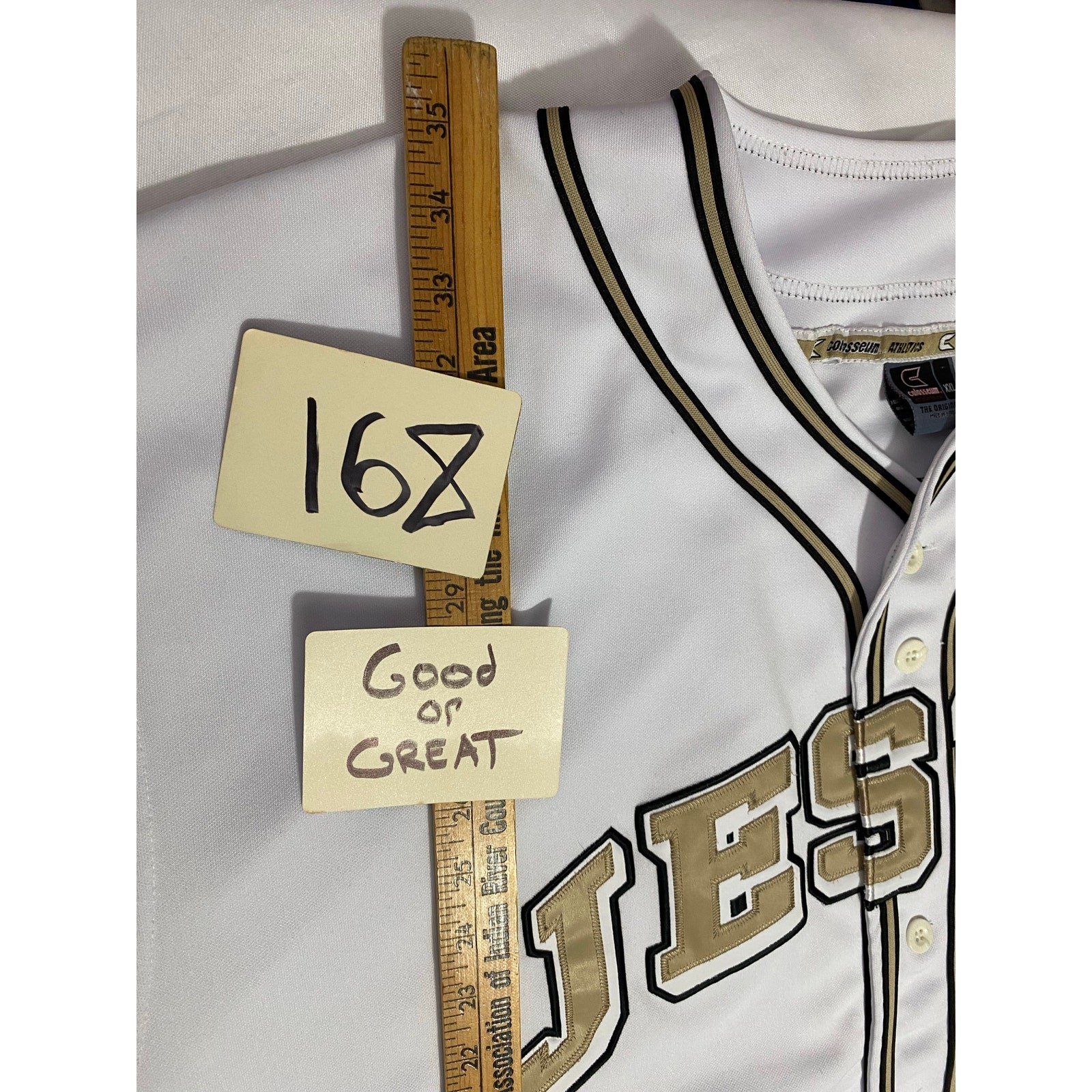 Colosseum Athletics Jesus Christ Baseball Jersey — White Stitch Logos 2XL