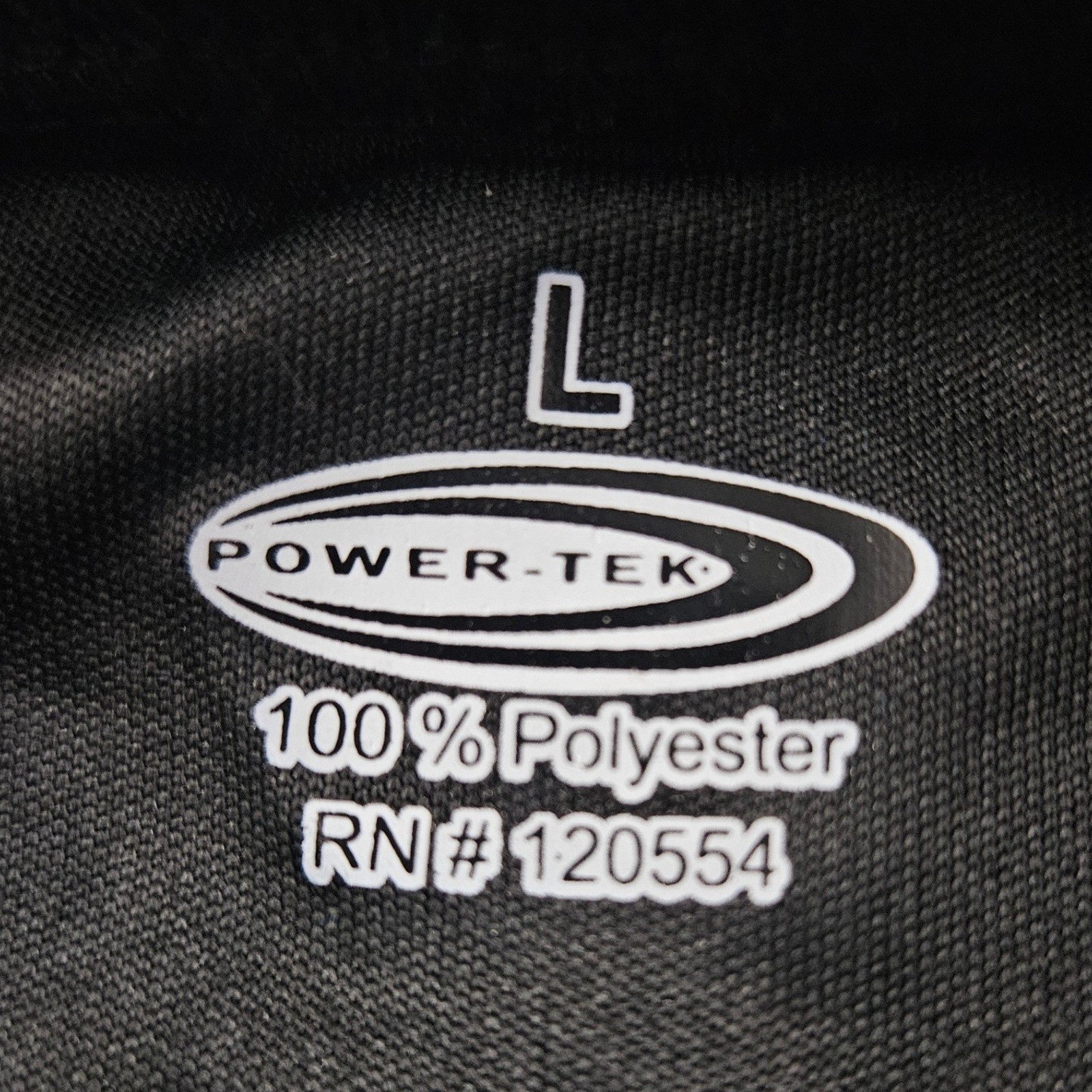 Power Tek Black Polyester TShirt Mens Size L Athletic Quick Dry Sportswear