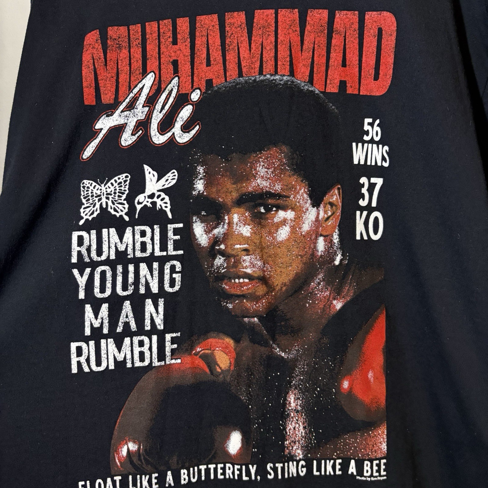 Muhammad Ali Men&rsquo;s T-Shirt Rumble Young Man Mineral Black Size 2XL Boxing Black