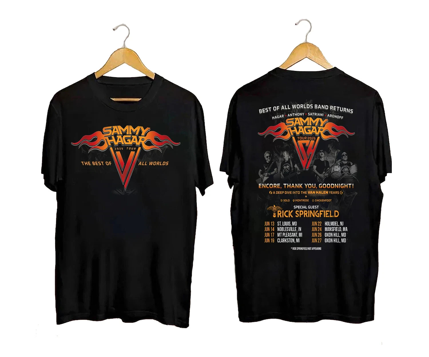 Sammy Hagar 2026 Best Of All Worlds Tour T-Shirt Black S-2XL