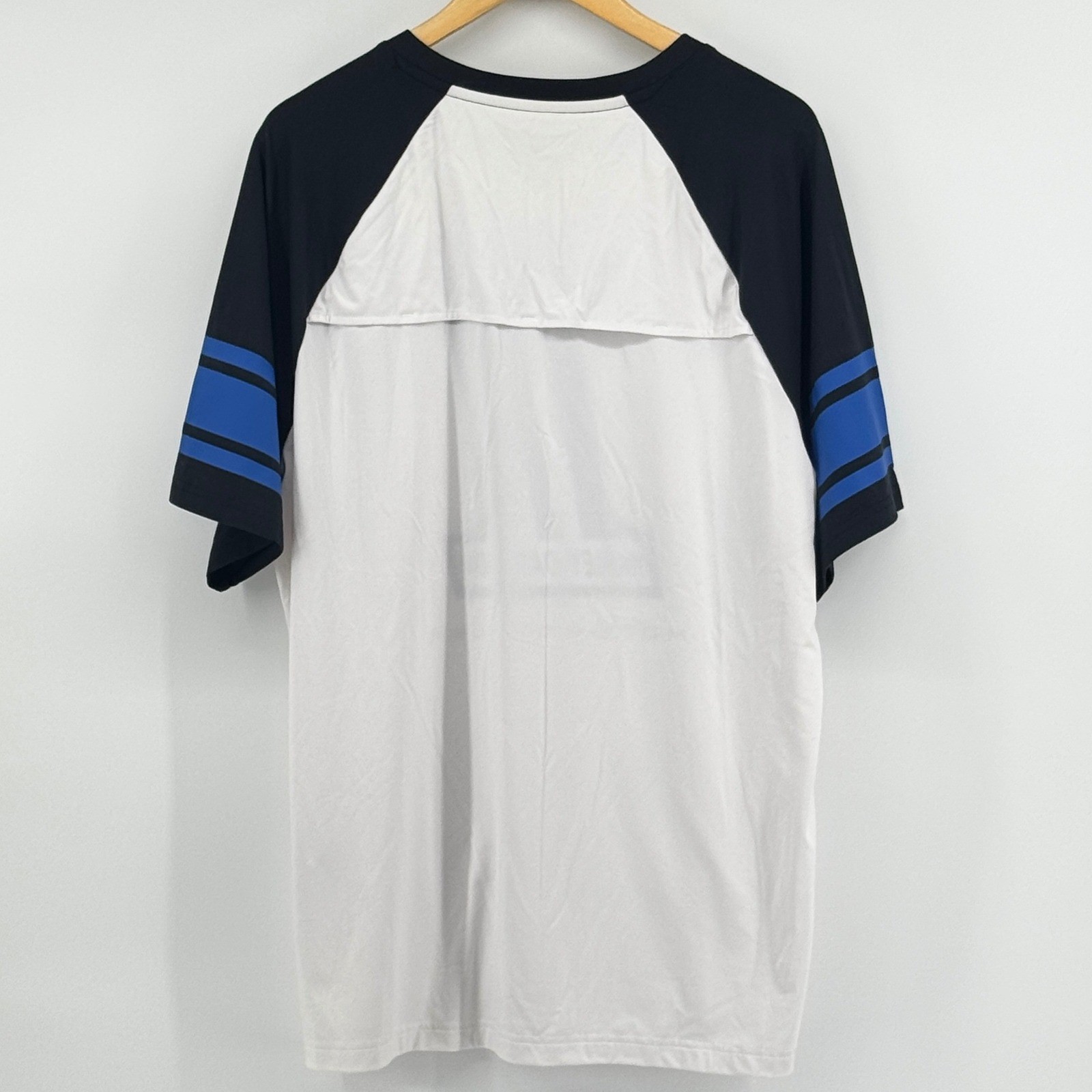 Harley-Davidson Mens XL Raglan Graphic T-Shirt White Blue Number 1 Logo Jersey