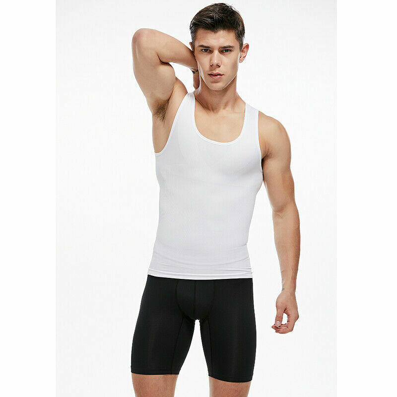 Men&rsquo;s Toning Vest Compression Shirt Tank Gynecomastia Belly Control Body Shaper