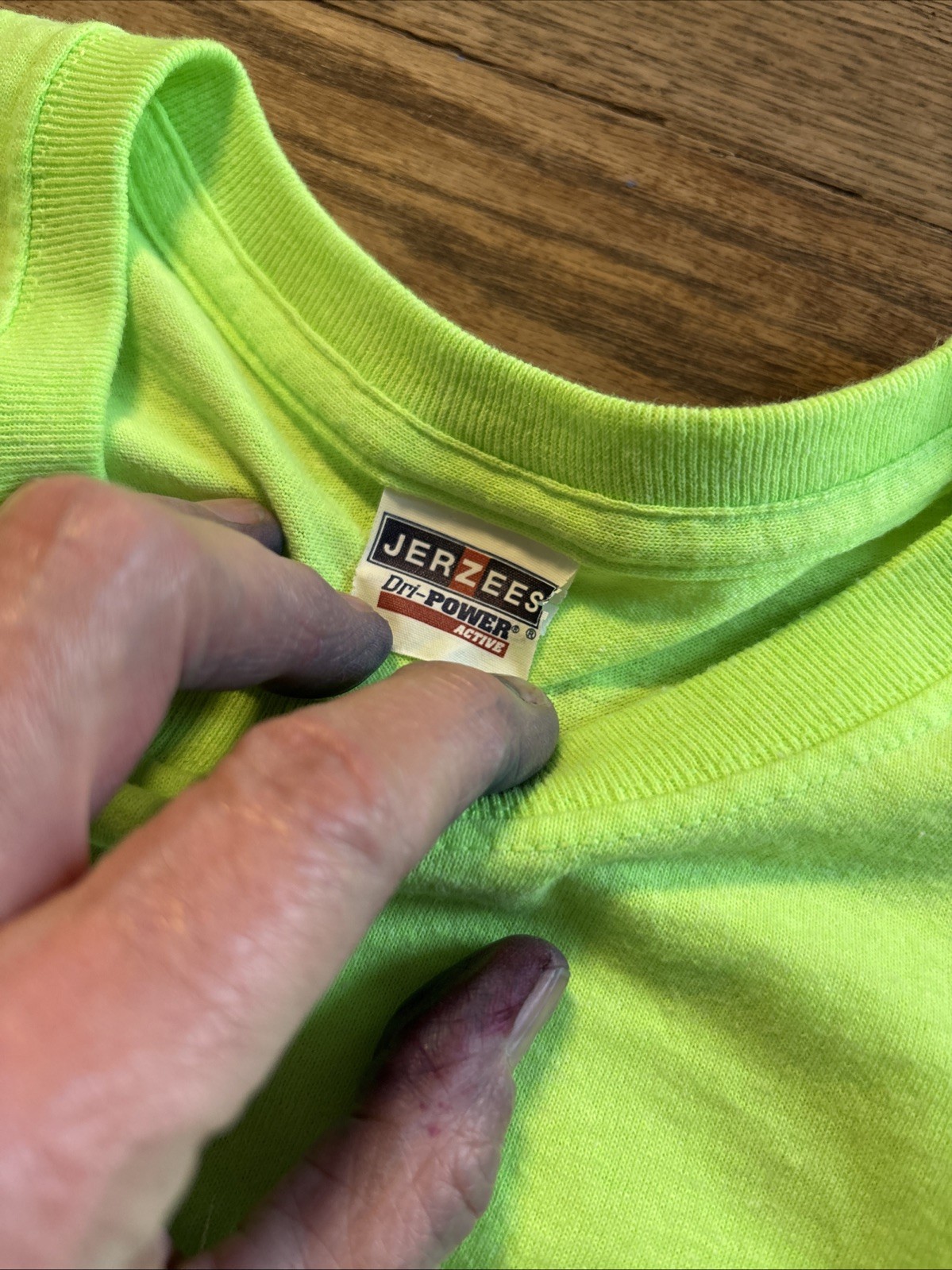Neon Green Gain Fabric Softener Jerzees 50/50 T Shirt Two Years Safe Sz XL
