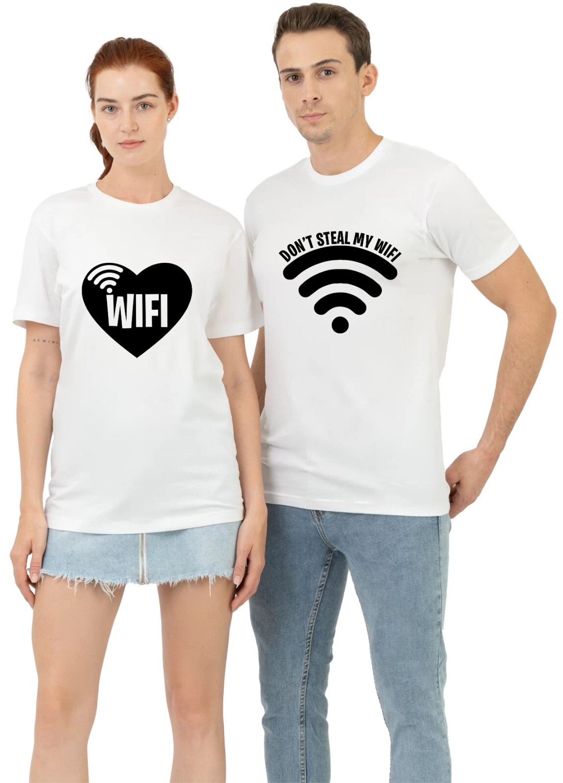 Valentines Day Couple Matching Pack T Shirt Wifi Don&rsquo;t Steal My Wifi Gift Top