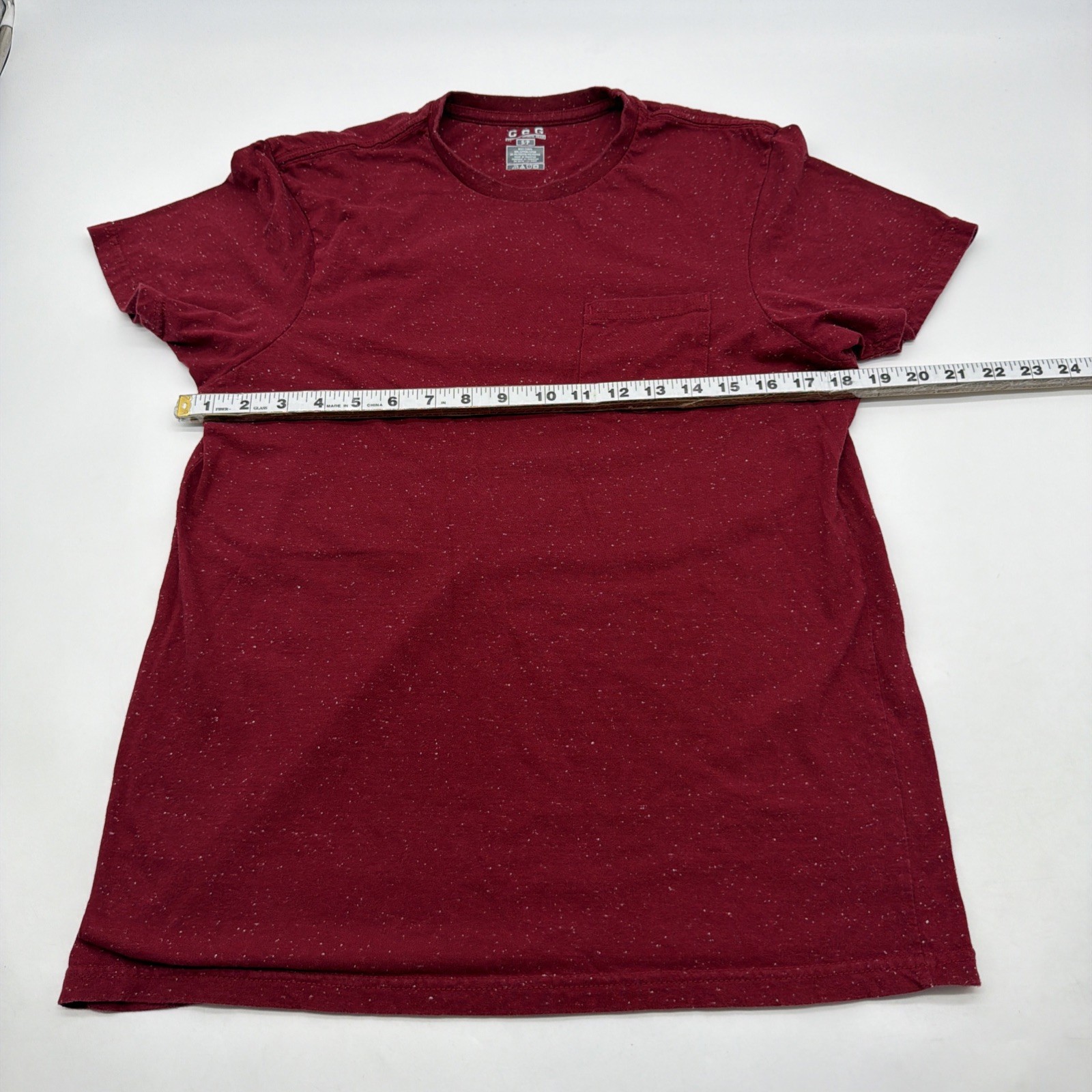 CSG Champs Sports Gear T-shirt Men S Burgundy Aop Pocket .#41499
