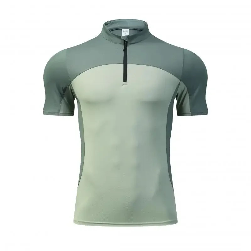 Men Tennis Golf Ice Silk T-shirt Fitness Athletic Tights Gym Muscle Fit Shirt Ha