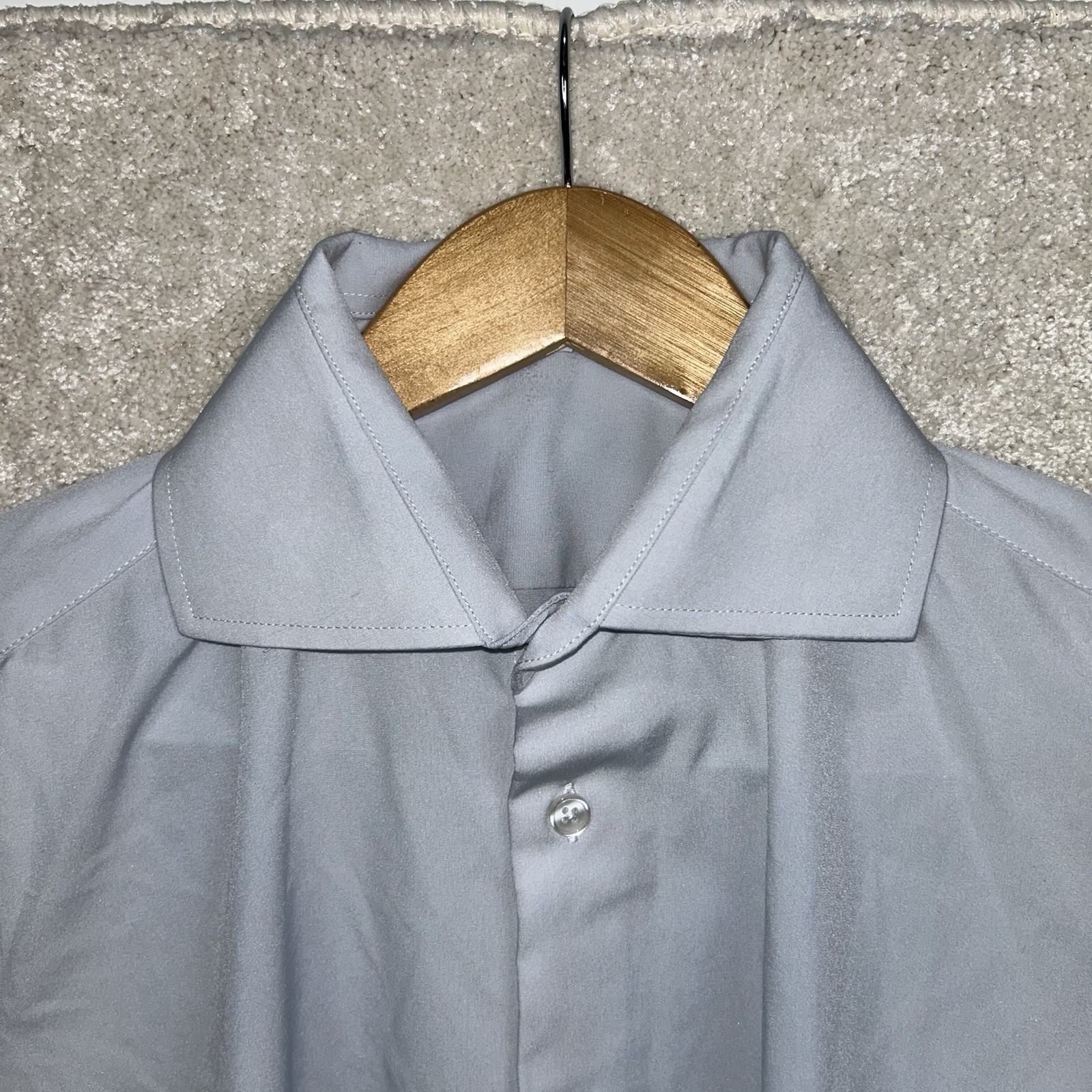 State & Liberty Athletic The Javier Pale Blue Spread Collar Stretch Button Shirt