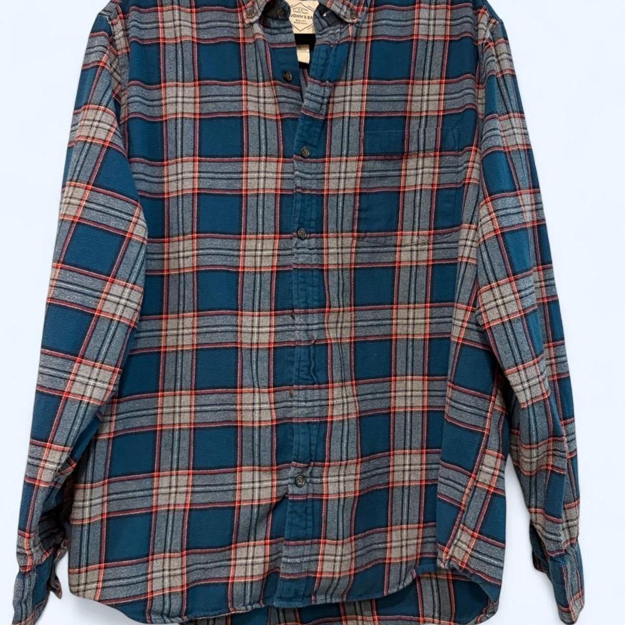 Mens Blue flannel button up shirt || L || St Johns Bay