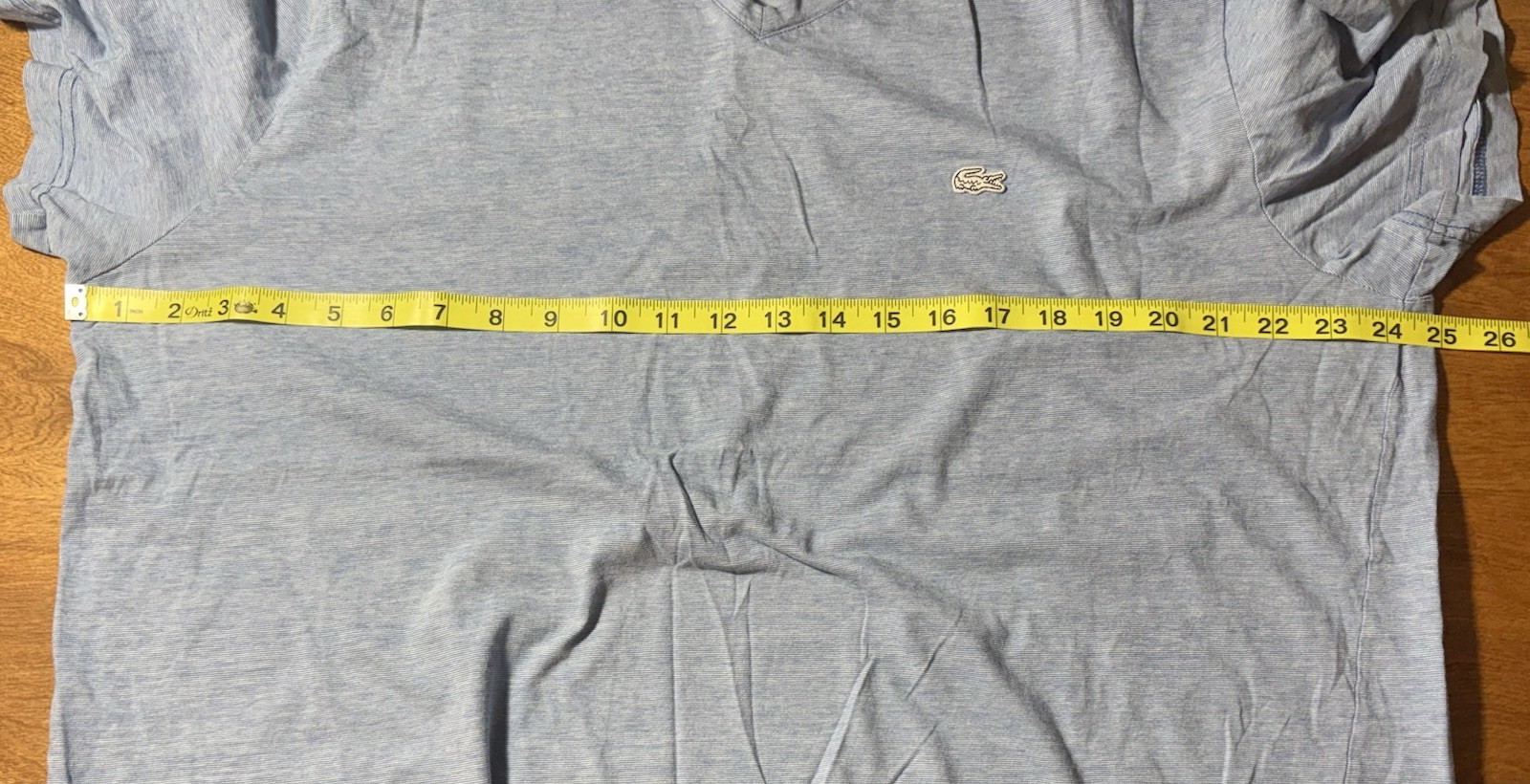 Lacoste Men&rsquo;s Size 3XL (8) Blue w/ White Alligator Logo S/S V-Neck T-Shirt Tee