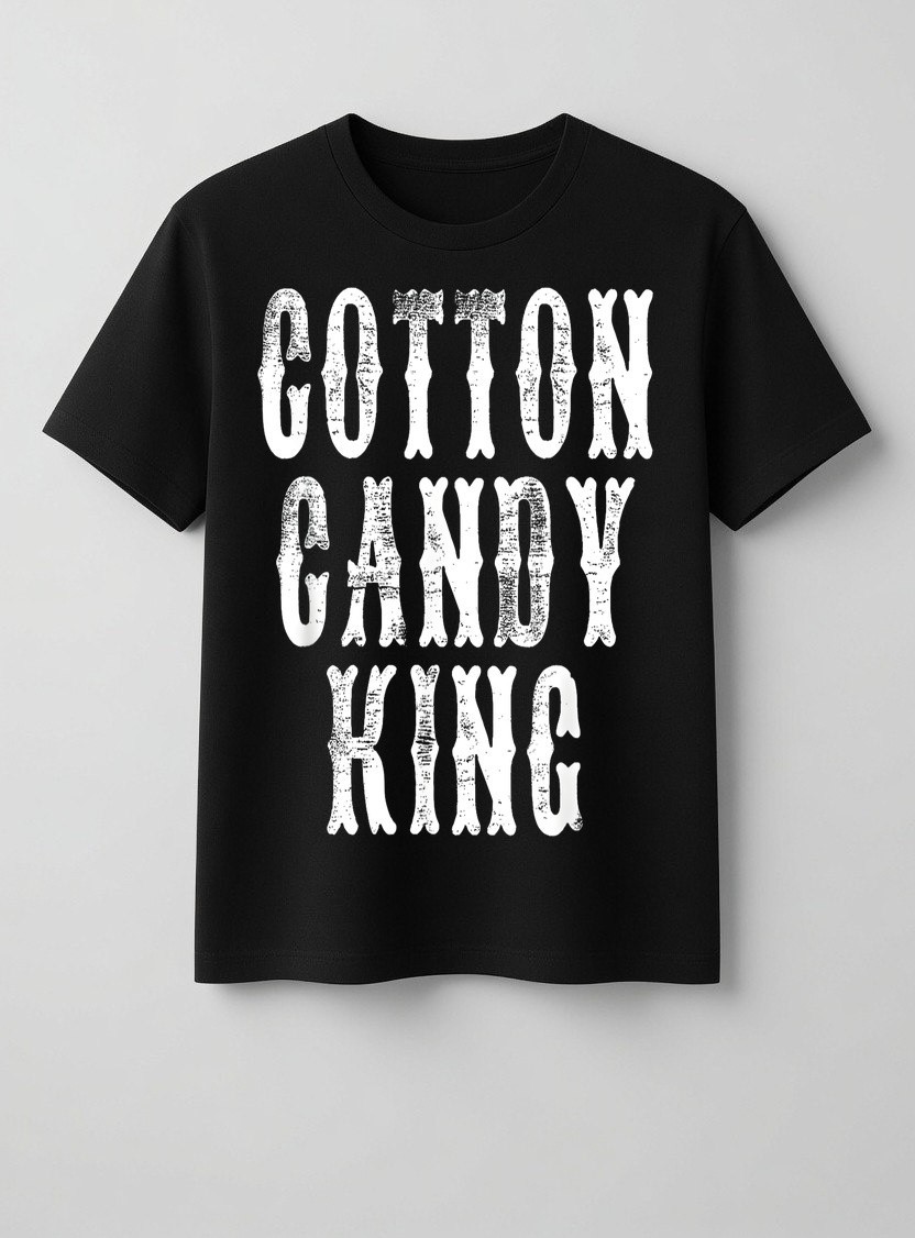 Men Women Cotton Candy King Carnival State Fair Amusement Park Graphic T-Shirt