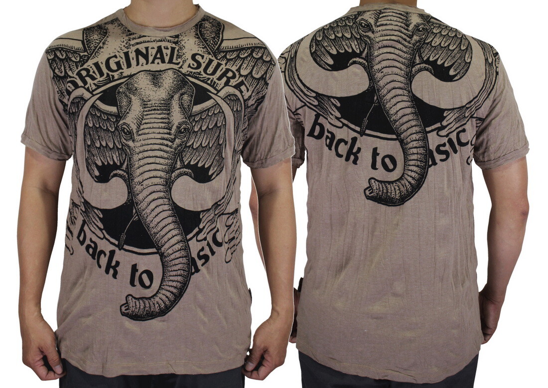SURE Elephant Men T-Shirt Ganesha Ganesh Hindu Yoga Bohemian Vintage Casual SU07